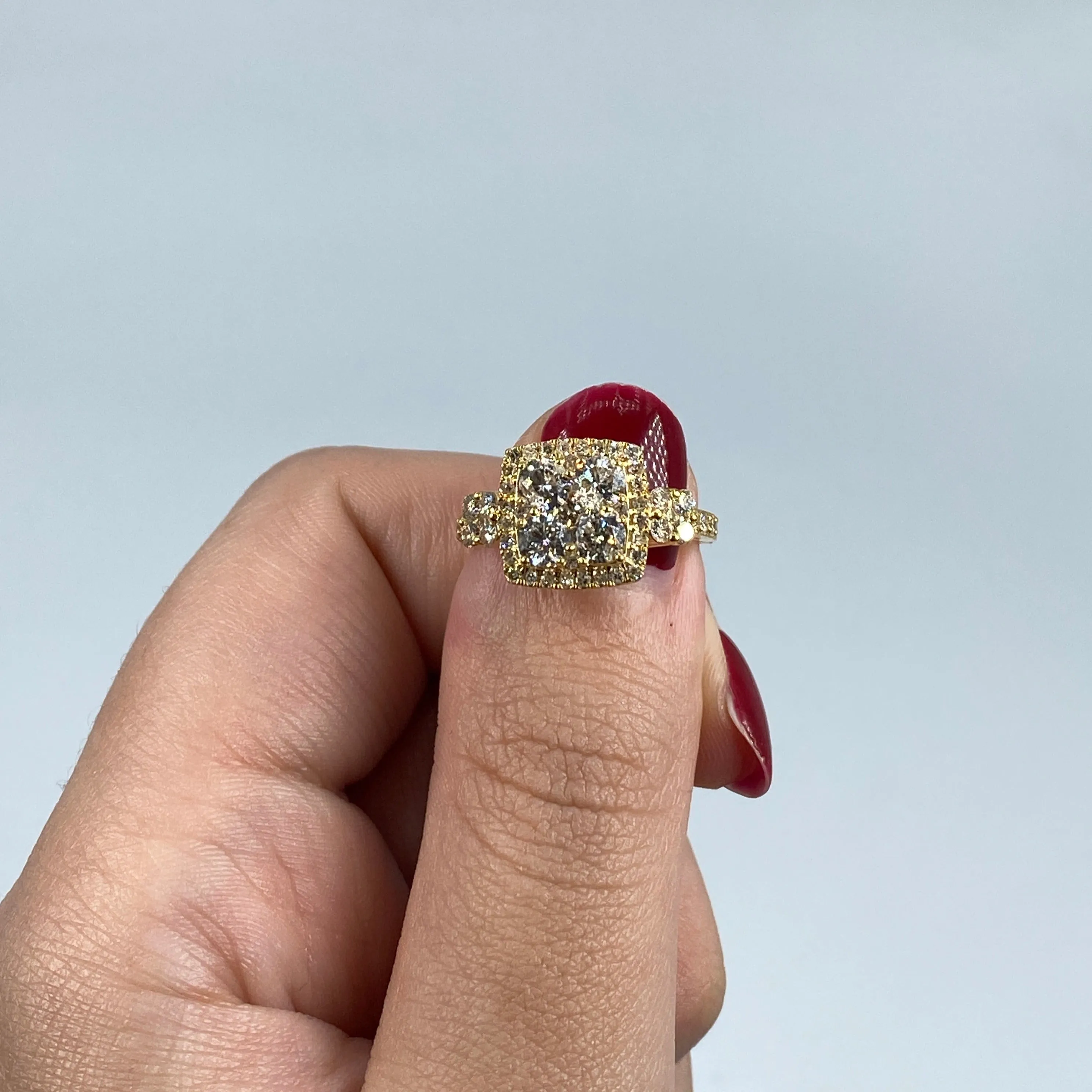 14K Admire Jumbo Halo Square Diamond Engagement Ring