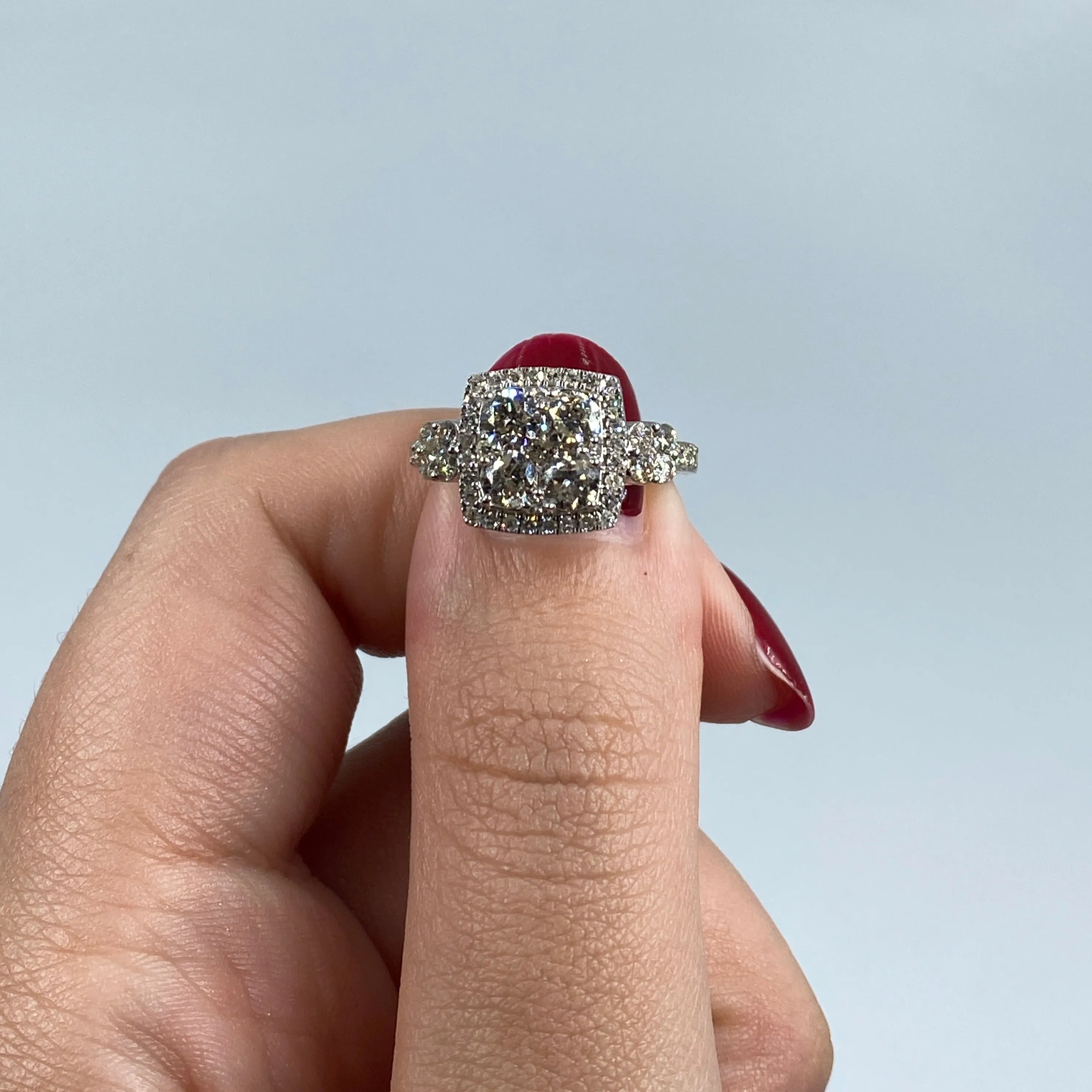 14K Admire Jumbo Halo Square Diamond Engagement Ring