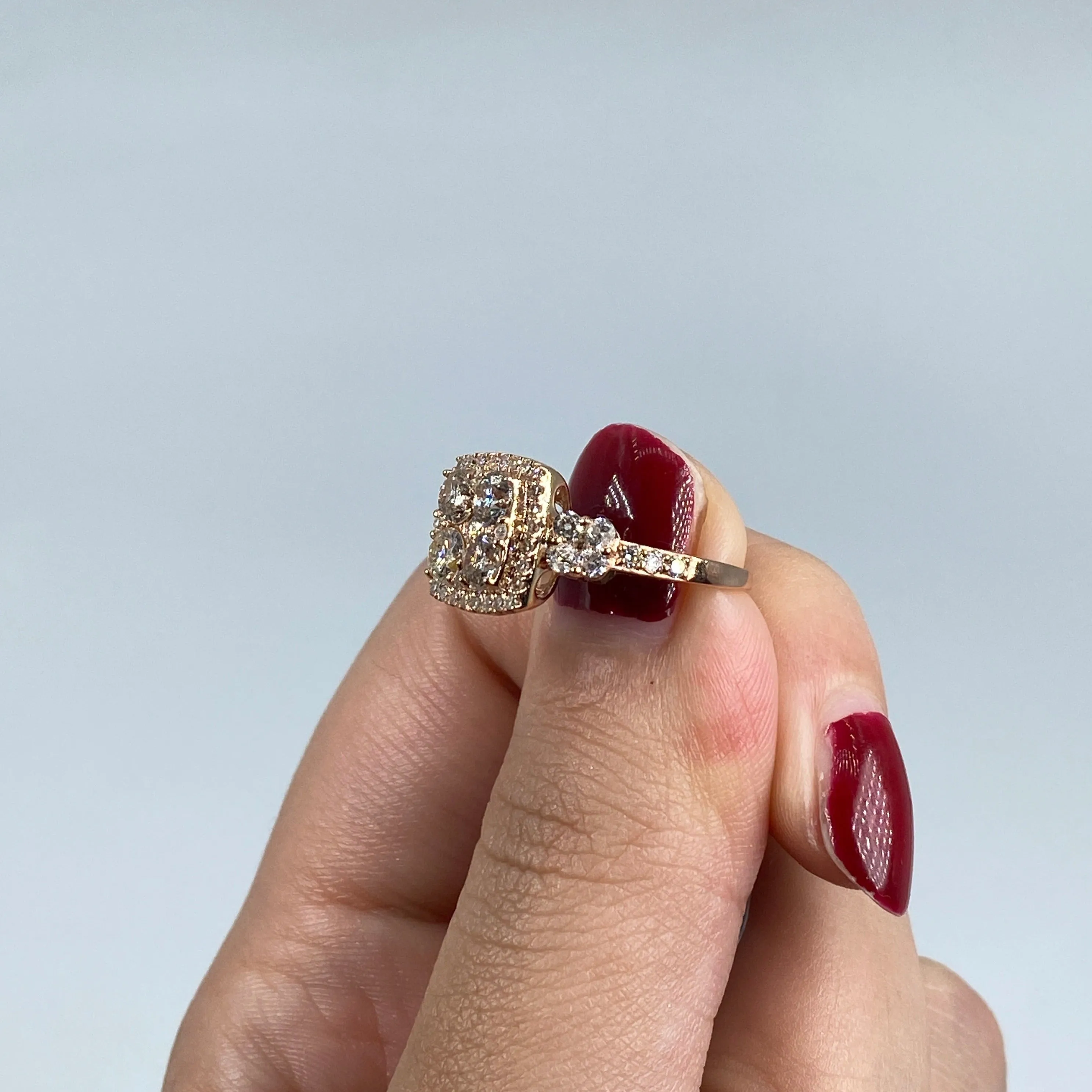 14K Admire Jumbo Halo Square Diamond Engagement Ring