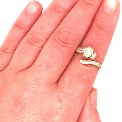 14K Diamond and Emerald Jaguar Ring Yellow Gold