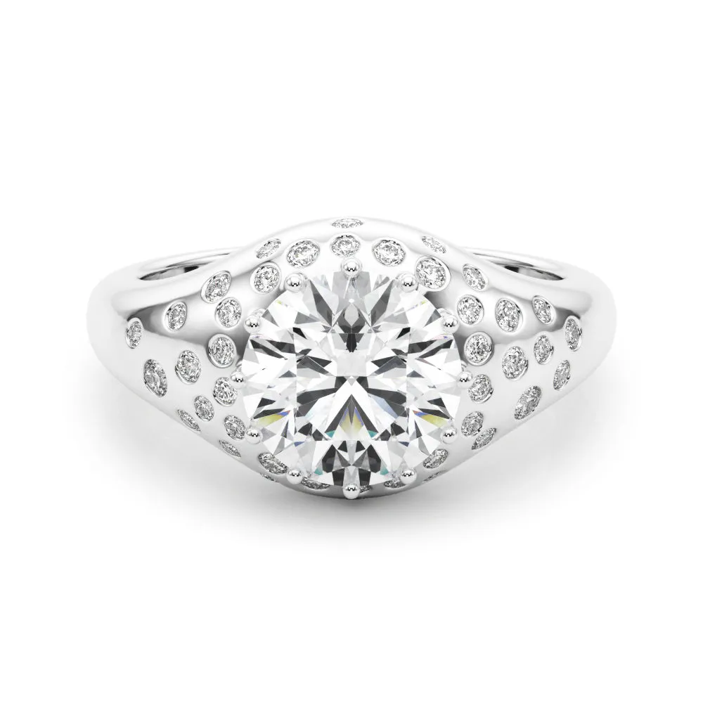 14K Dome Engagement Ring