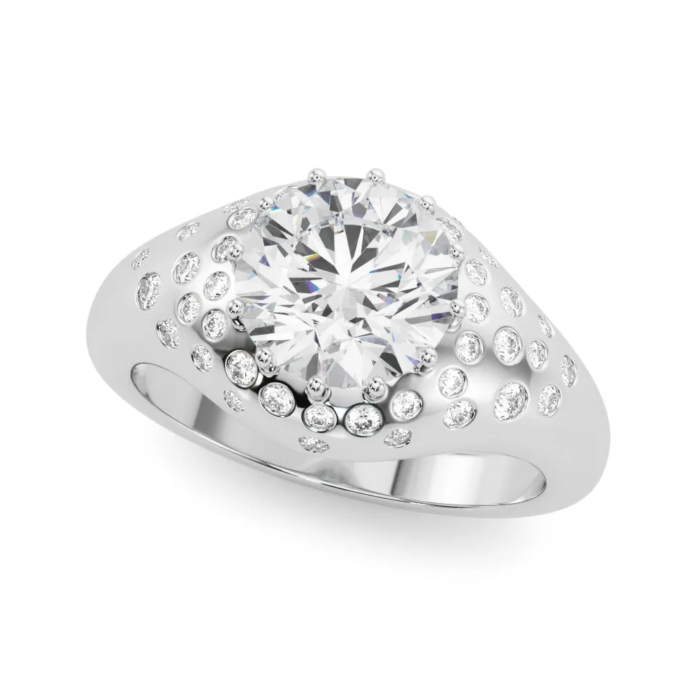 14K Dome Engagement Ring