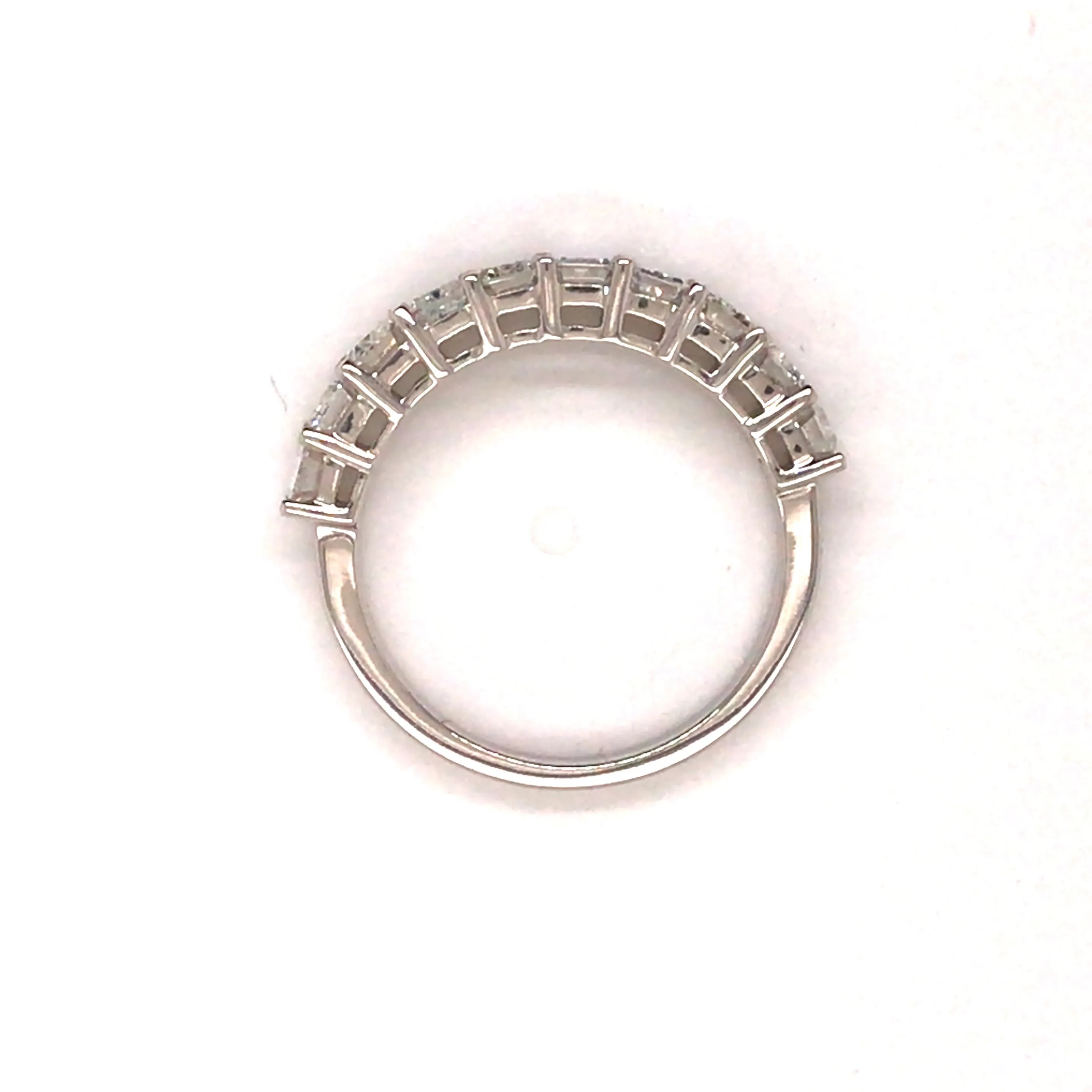 14K Emerald Cut Diamond Halfway Eternity Band White Gold