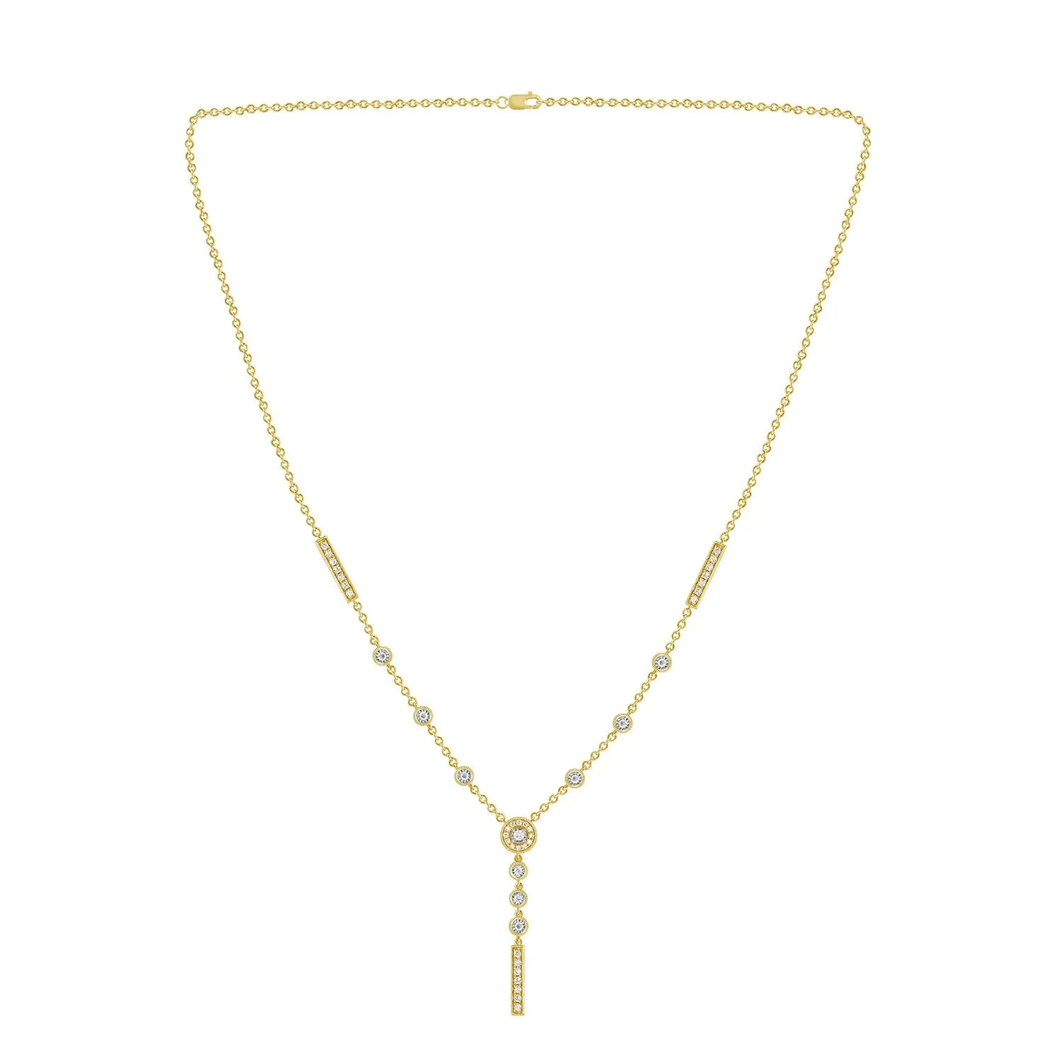 14K Gold & 1/2 carat TCW Lab-Grown Diamond Drop Necklace