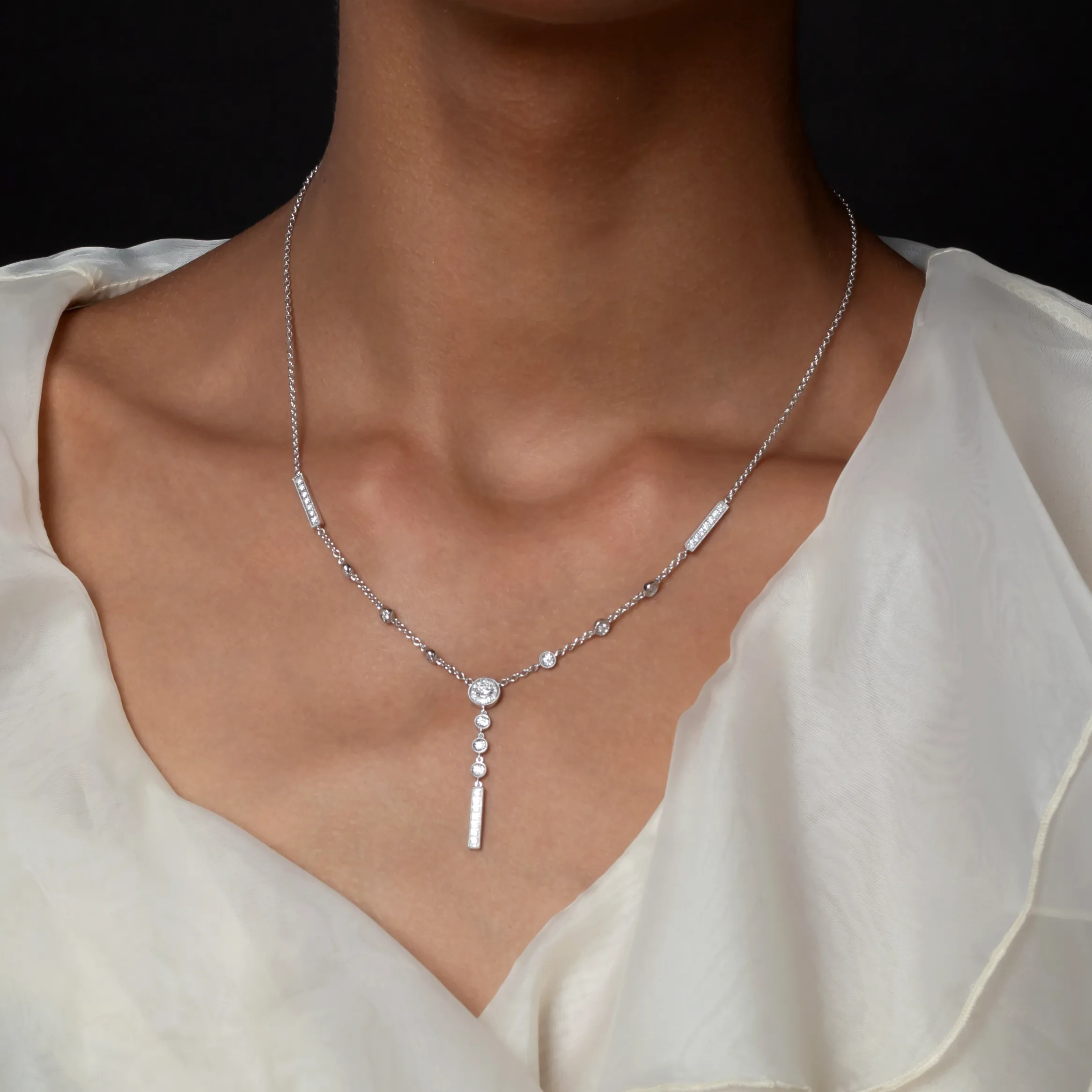 14K Gold & 1/2 carat TCW Lab-Grown Diamond Drop Necklace