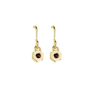 14K Gold and Amethyst | February Birthstone Earrings