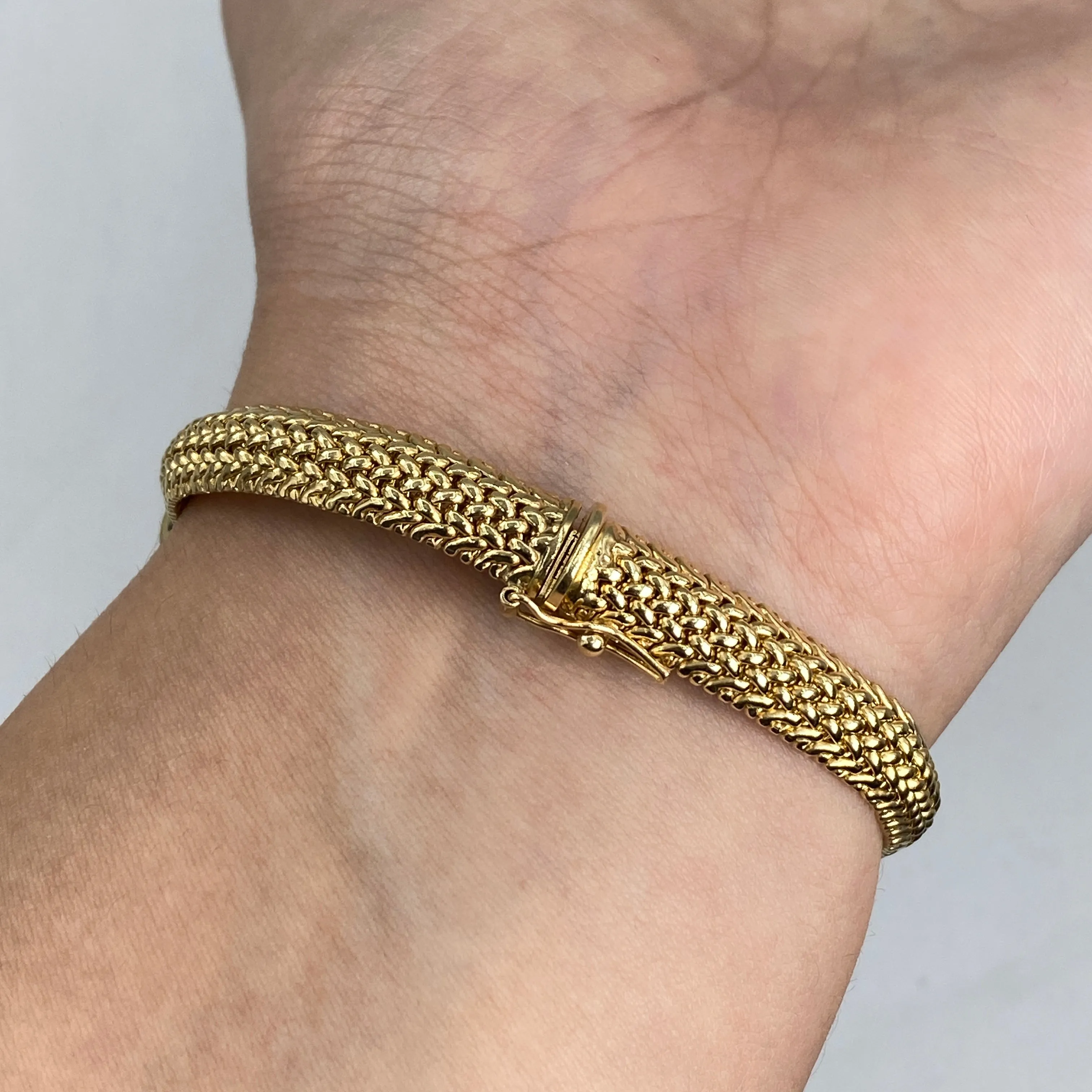 14K Gold Braided Diamond Bracelet