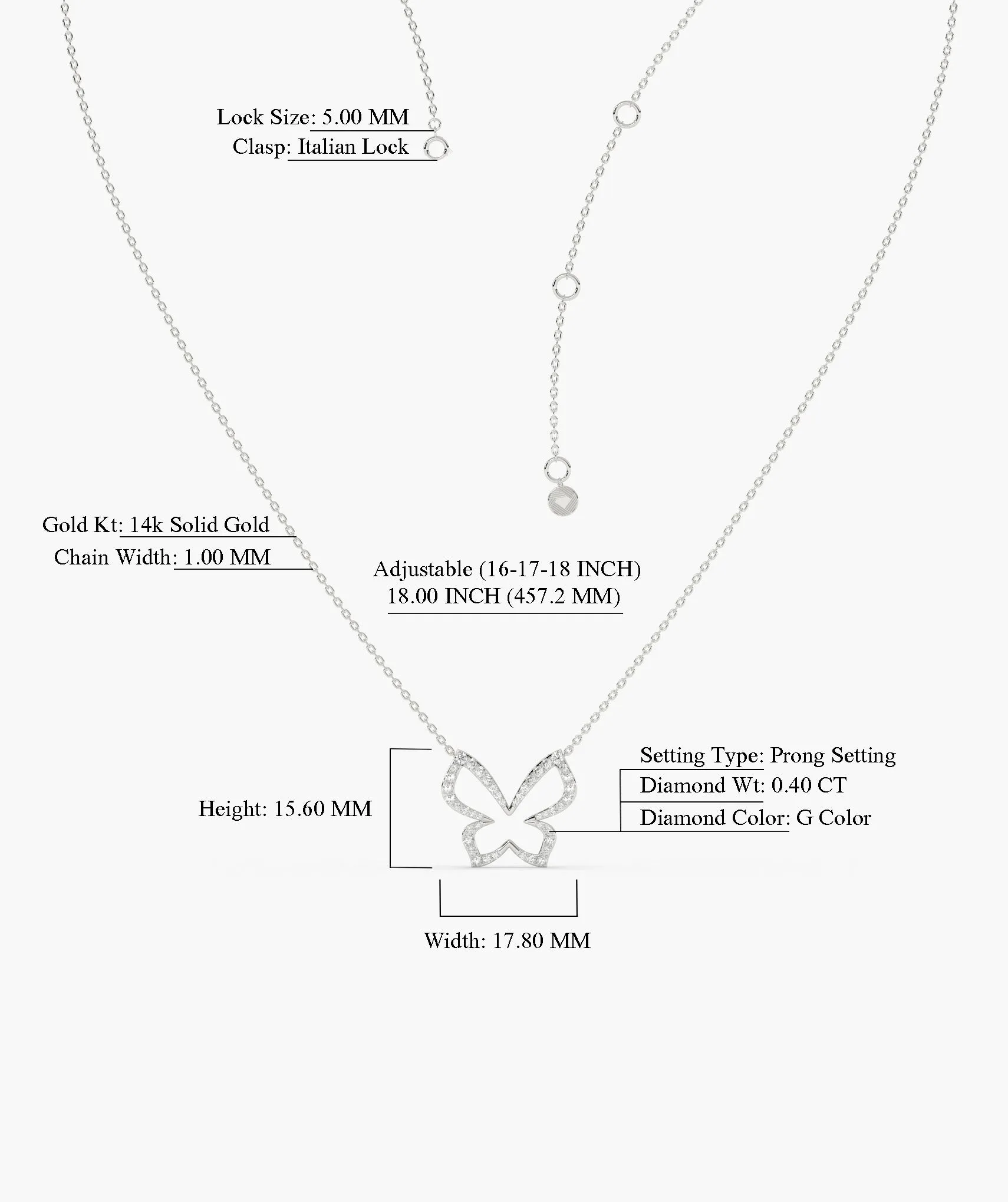 14K Gold Butterfly Brilliance Necklace