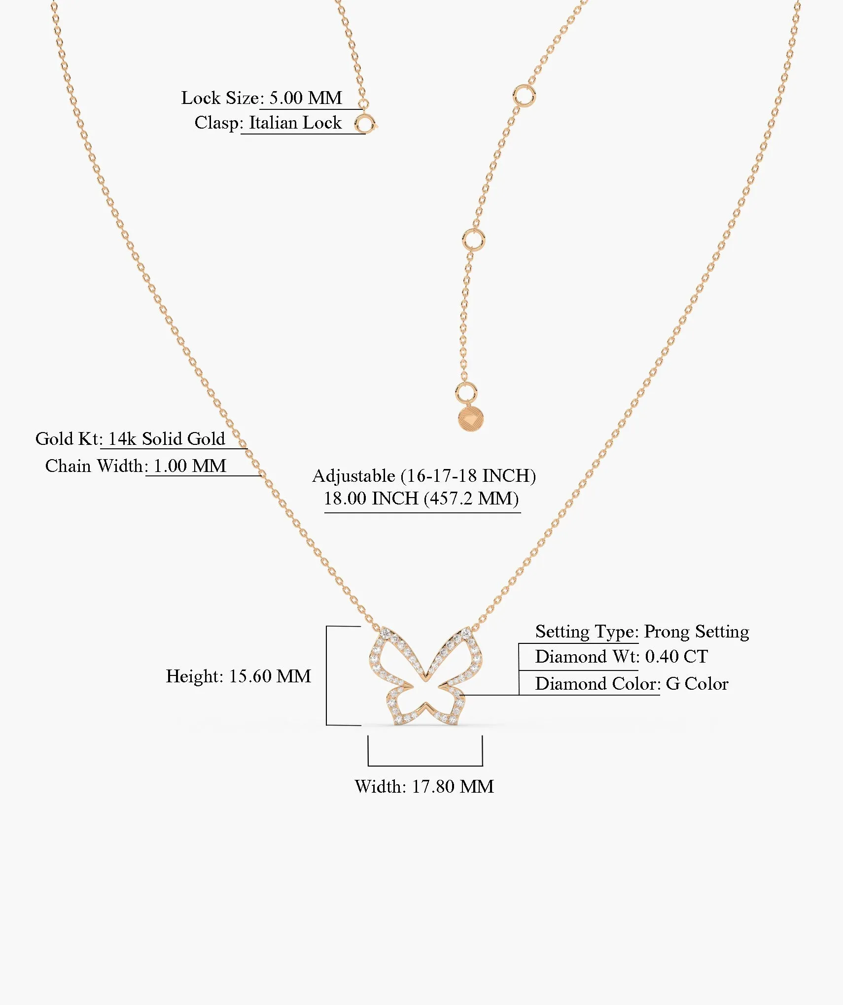 14K Gold Butterfly Brilliance Necklace