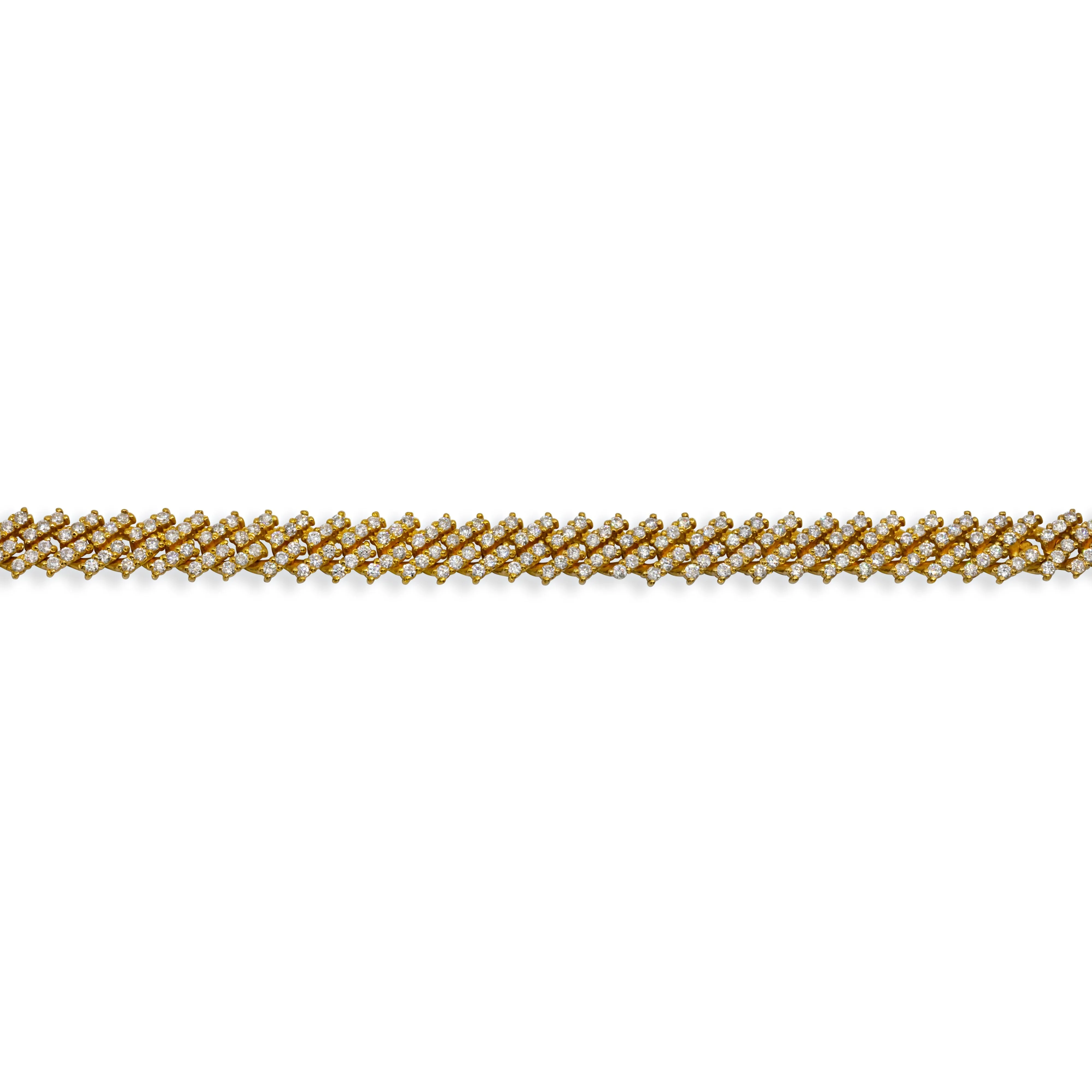 14k Gold Diamond Cuban Bracelet 5 Ctw 7mm