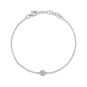 14K Gold Diamond Pave Circle Bracelet