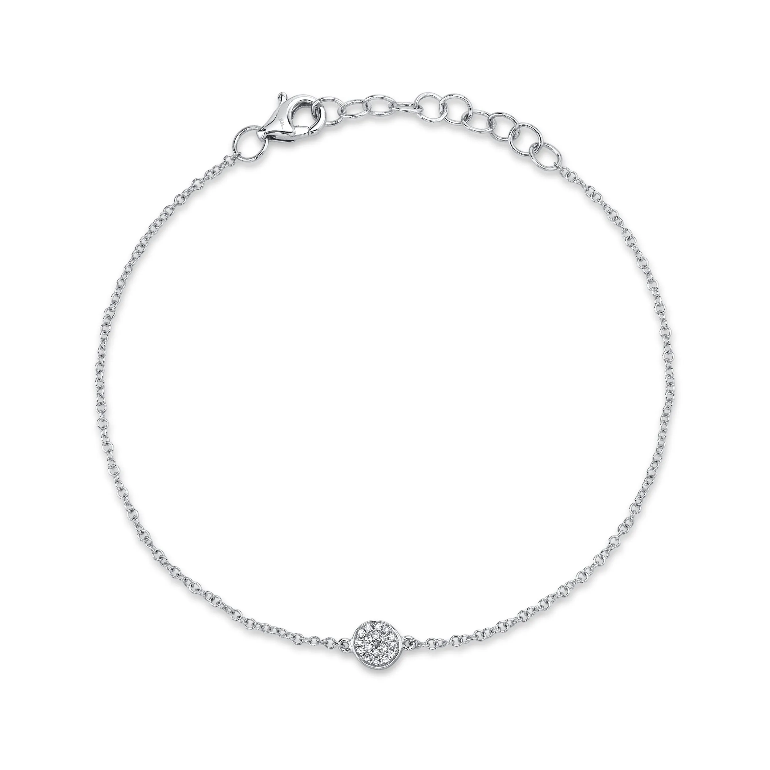 14K Gold Diamond Pave Circle Bracelet