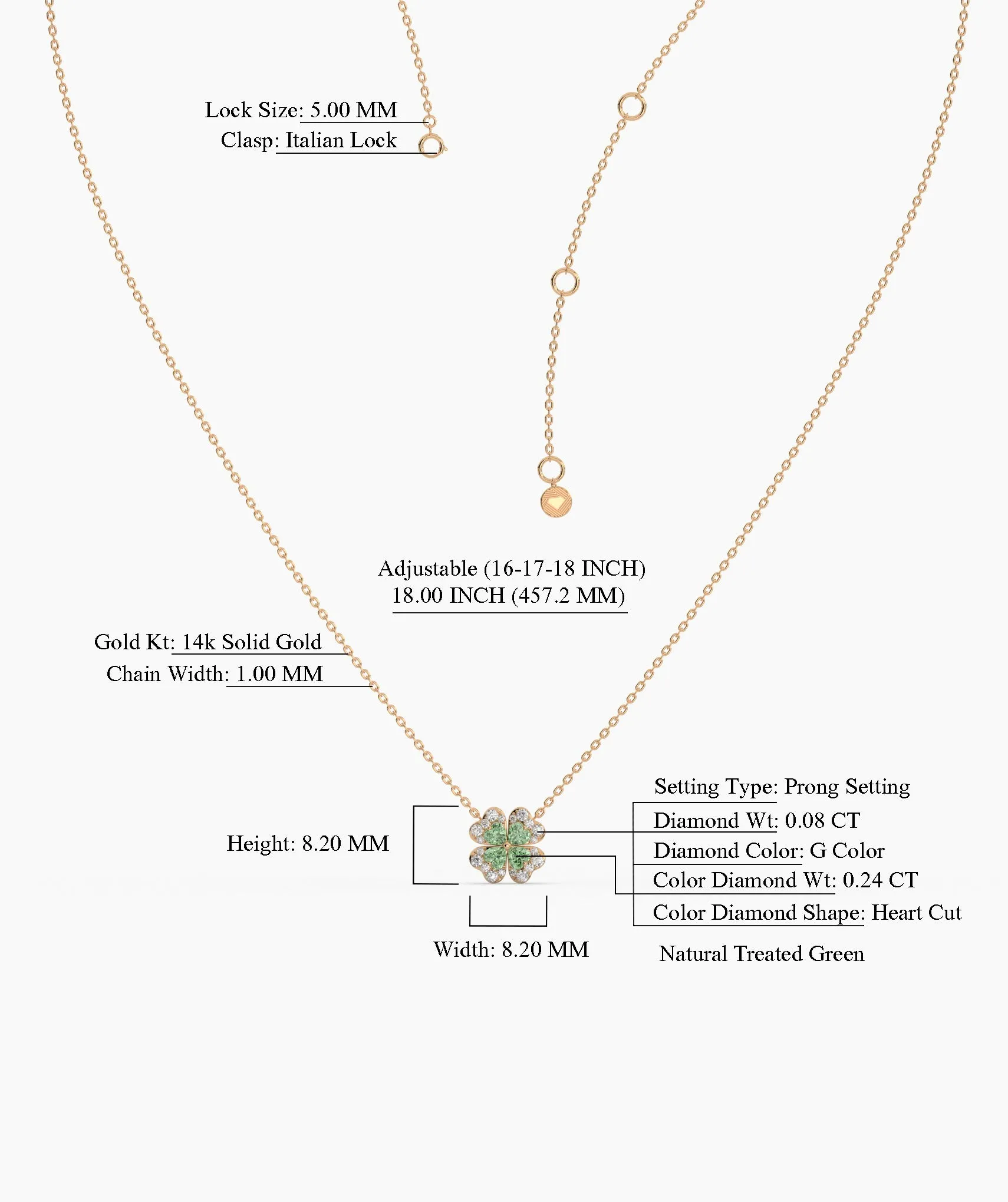 14K Gold Four-Leaf Pendant