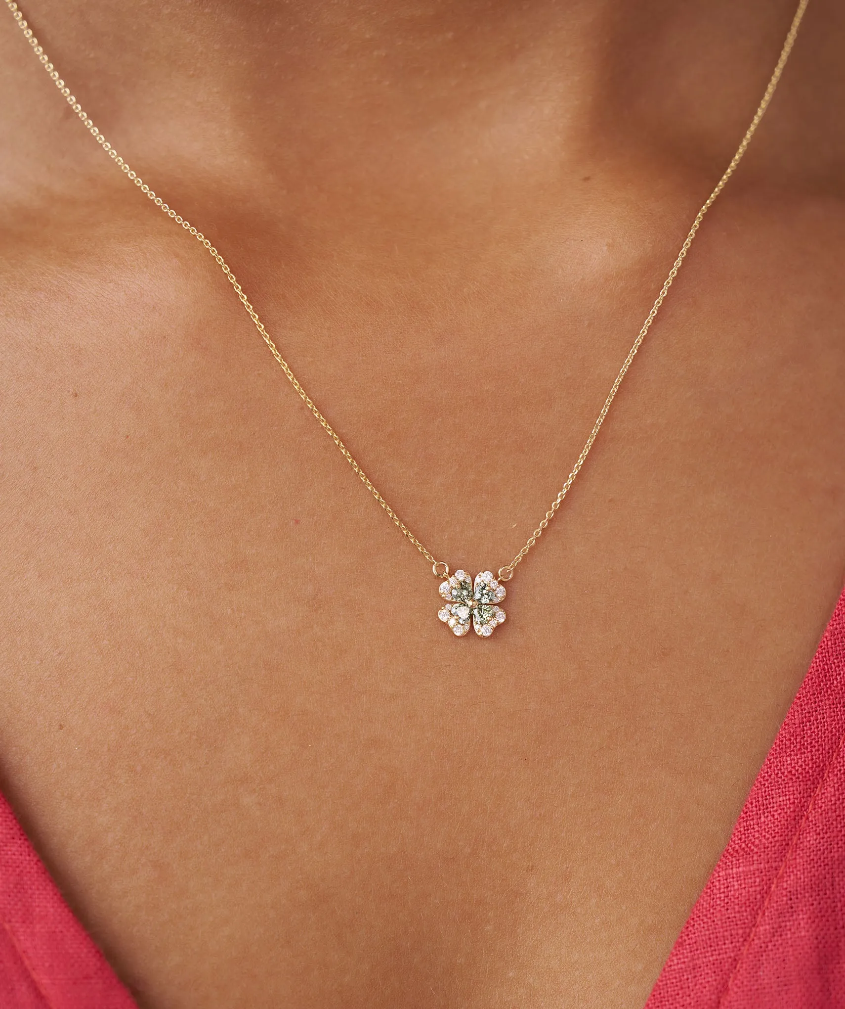 14K Gold Four-Leaf Pendant