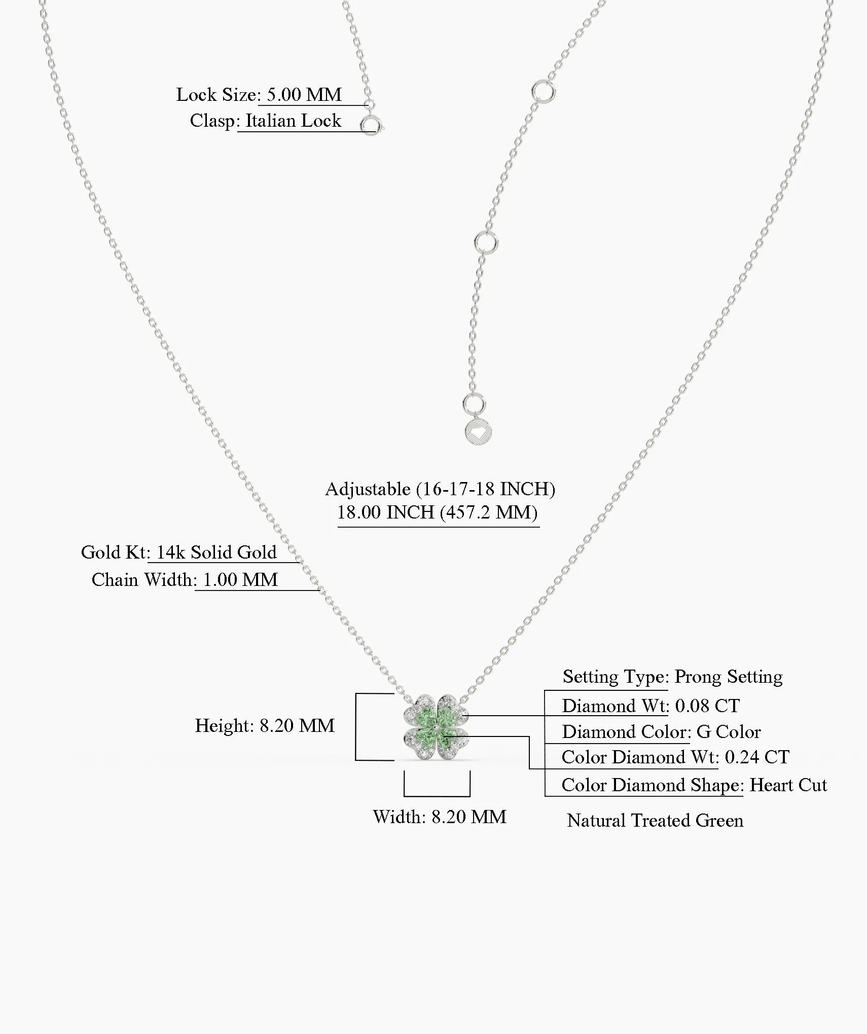 14K Gold Four-Leaf Pendant