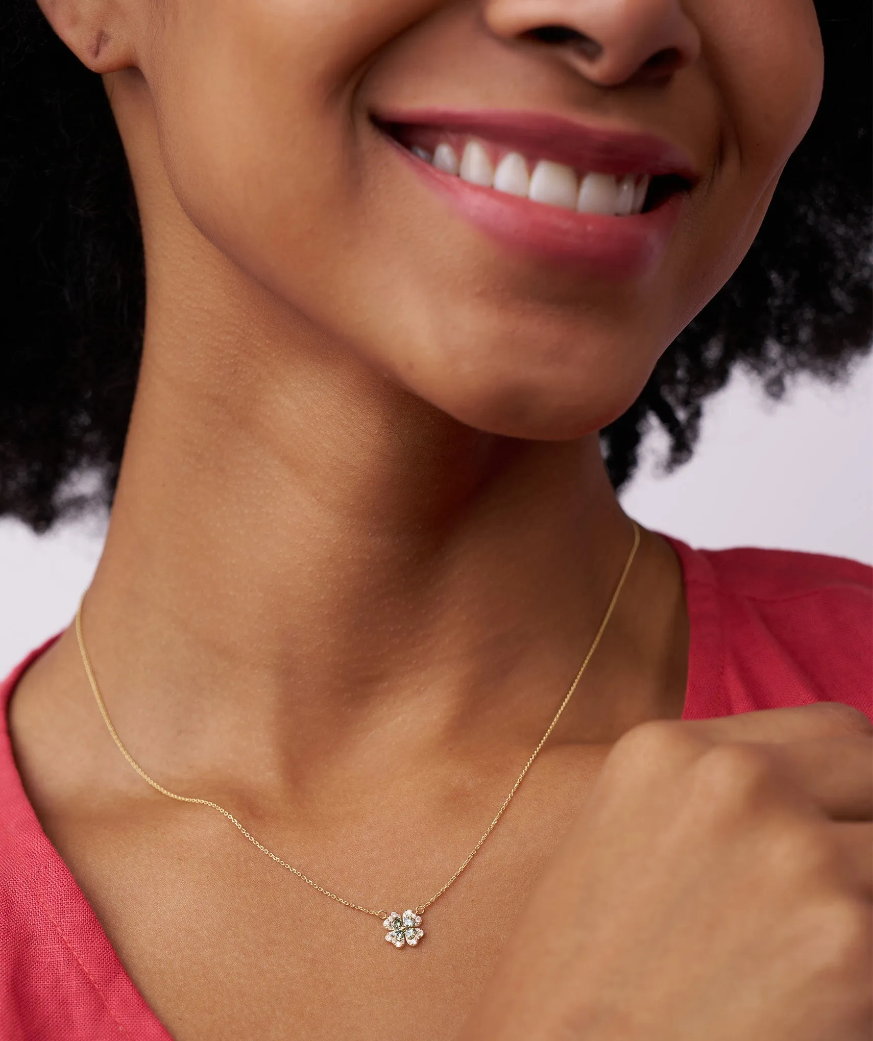 14K Gold Four-Leaf Pendant