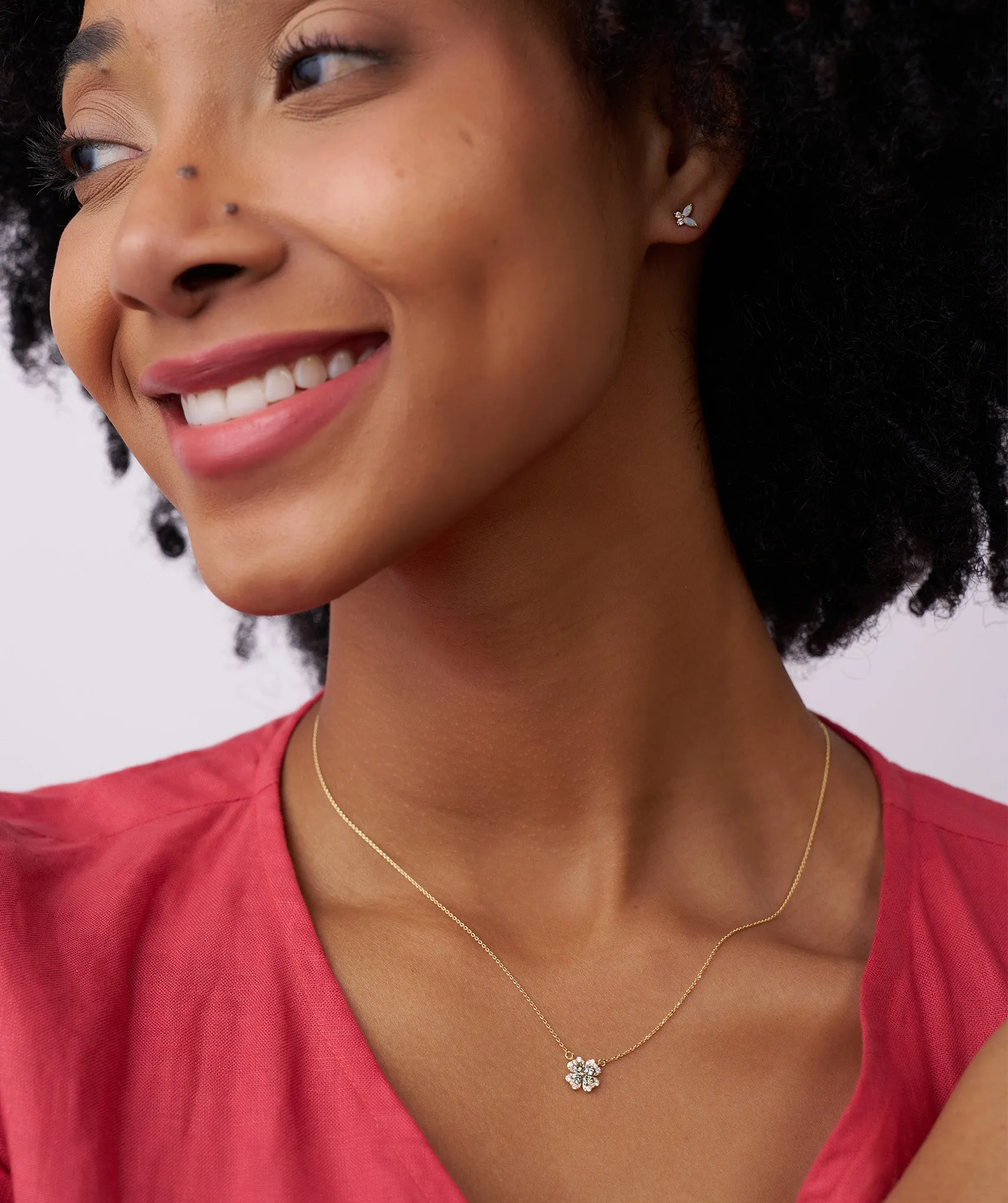 14K Gold Four-Leaf Pendant