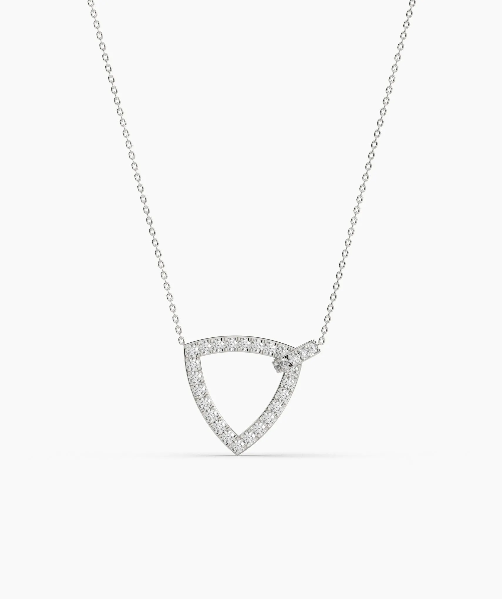 14K Gold Geometric Diamond Pendant