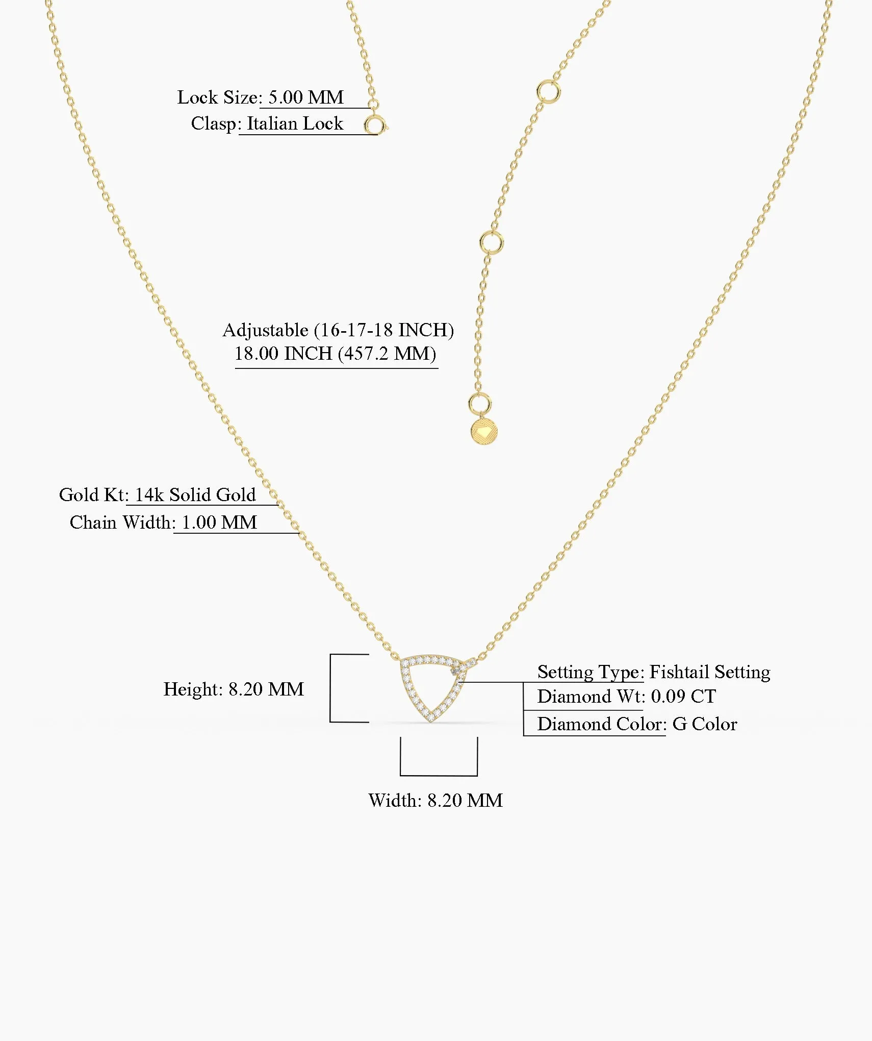 14K Gold Geometric Diamond Pendant
