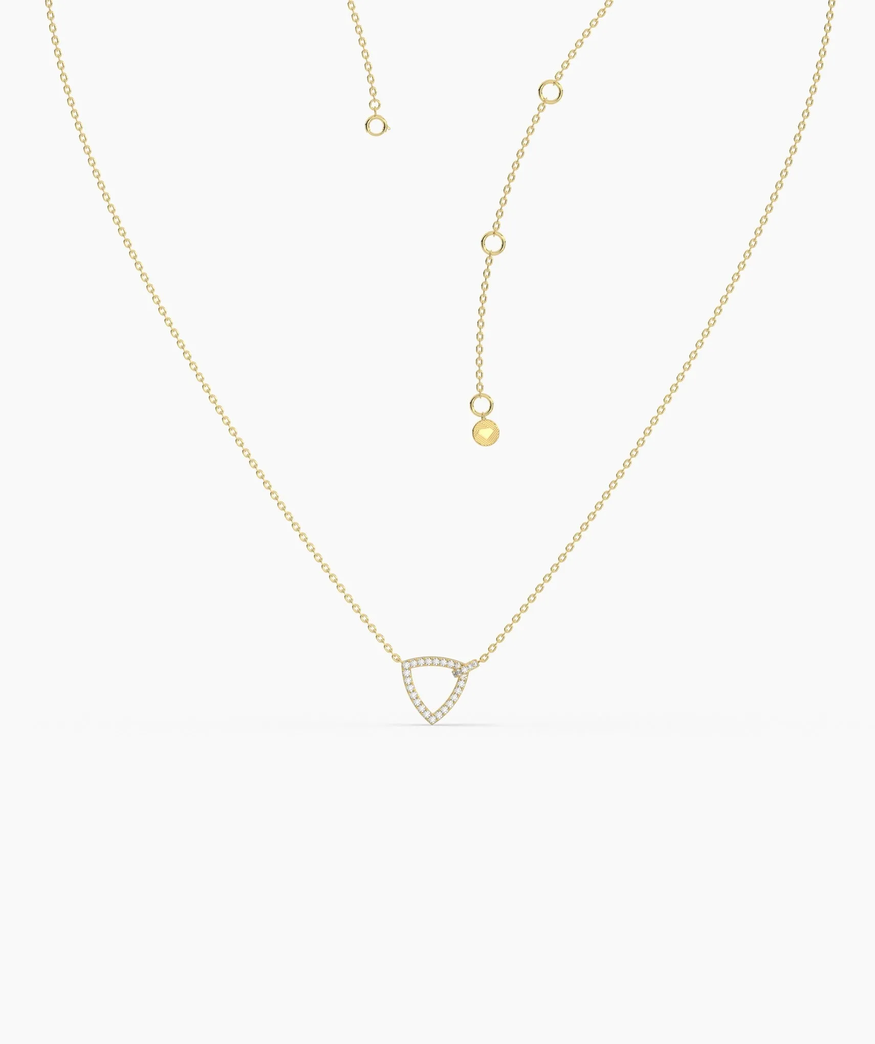 14K Gold Geometric Diamond Pendant