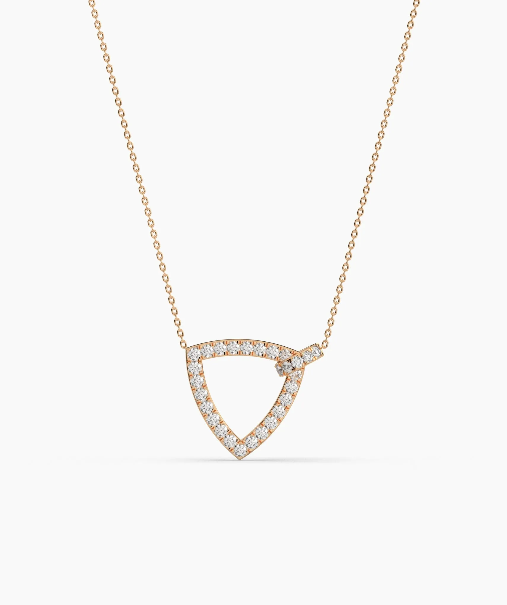 14K Gold Geometric Diamond Pendant