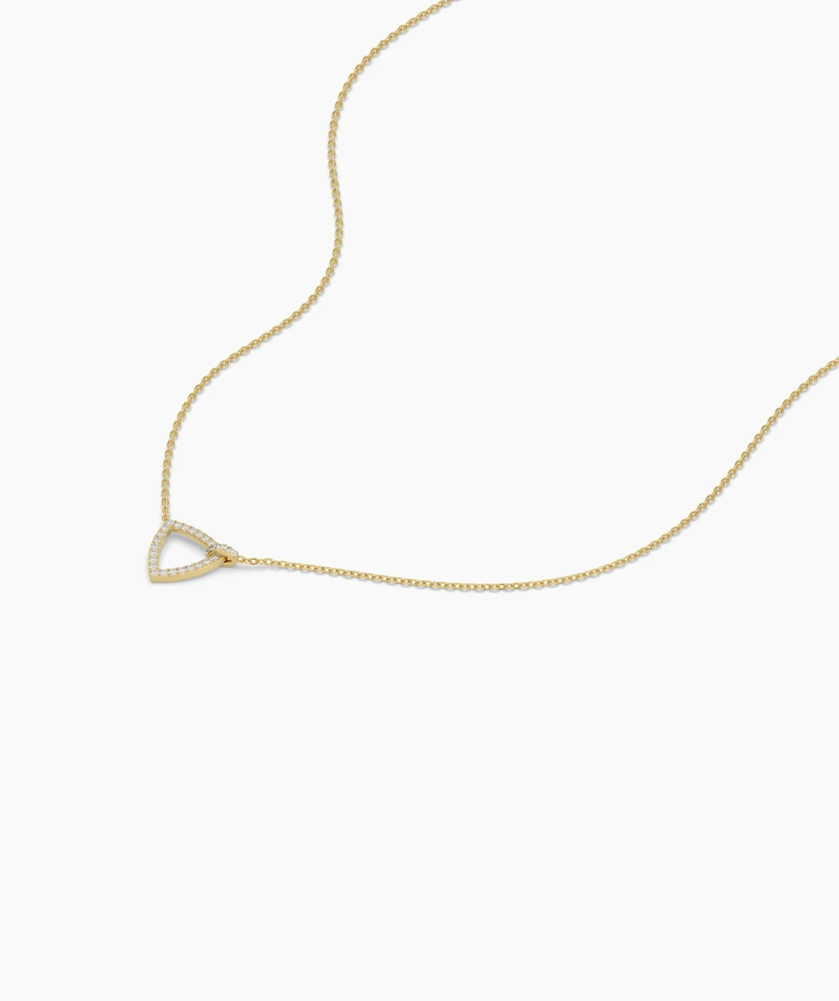 14K Gold Geometric Diamond Pendant