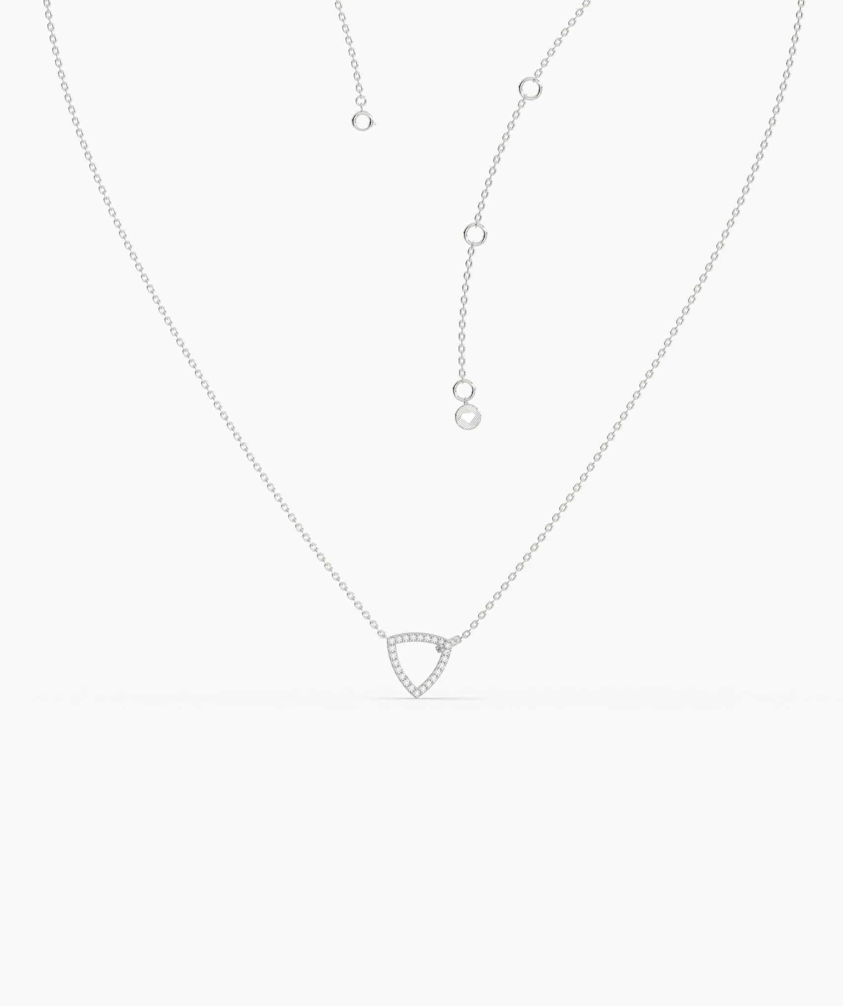 14K Gold Geometric Diamond Pendant