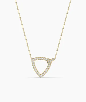 14K Gold Geometric Diamond Pendant
