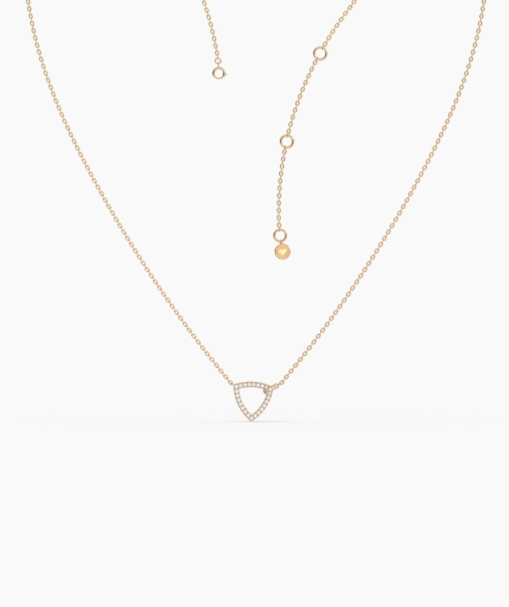 14K Gold Geometric Diamond Pendant