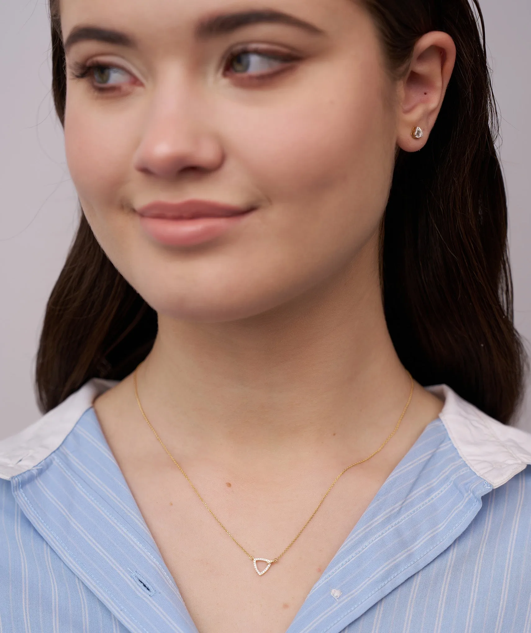 14K Gold Geometric Diamond Pendant