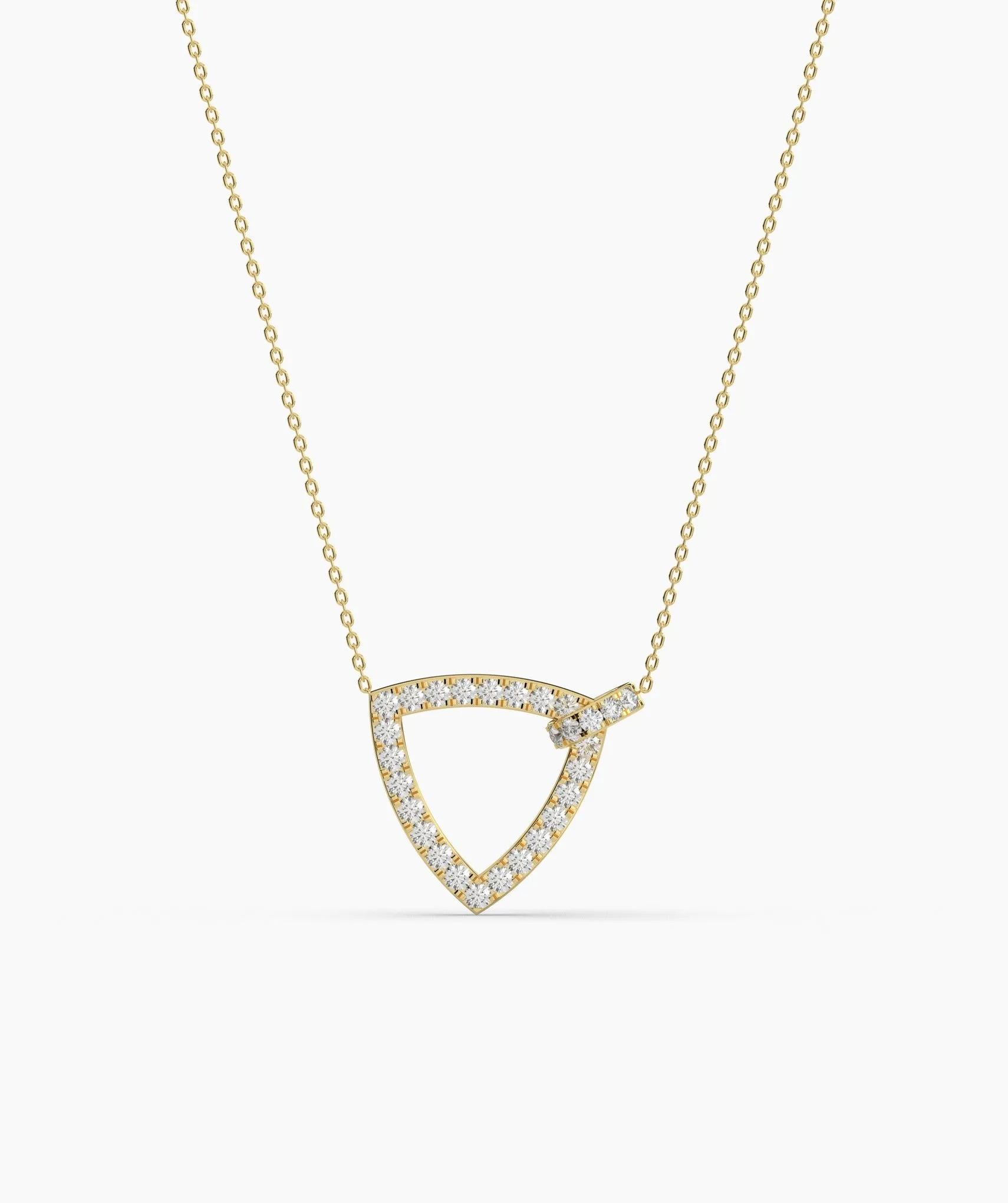 14K Gold Geometric Diamond Pendant
