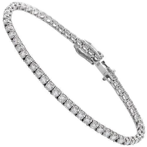 14K Gold Lab Diamond Tennis Bracelet 2.5 MM 3.6 CTW