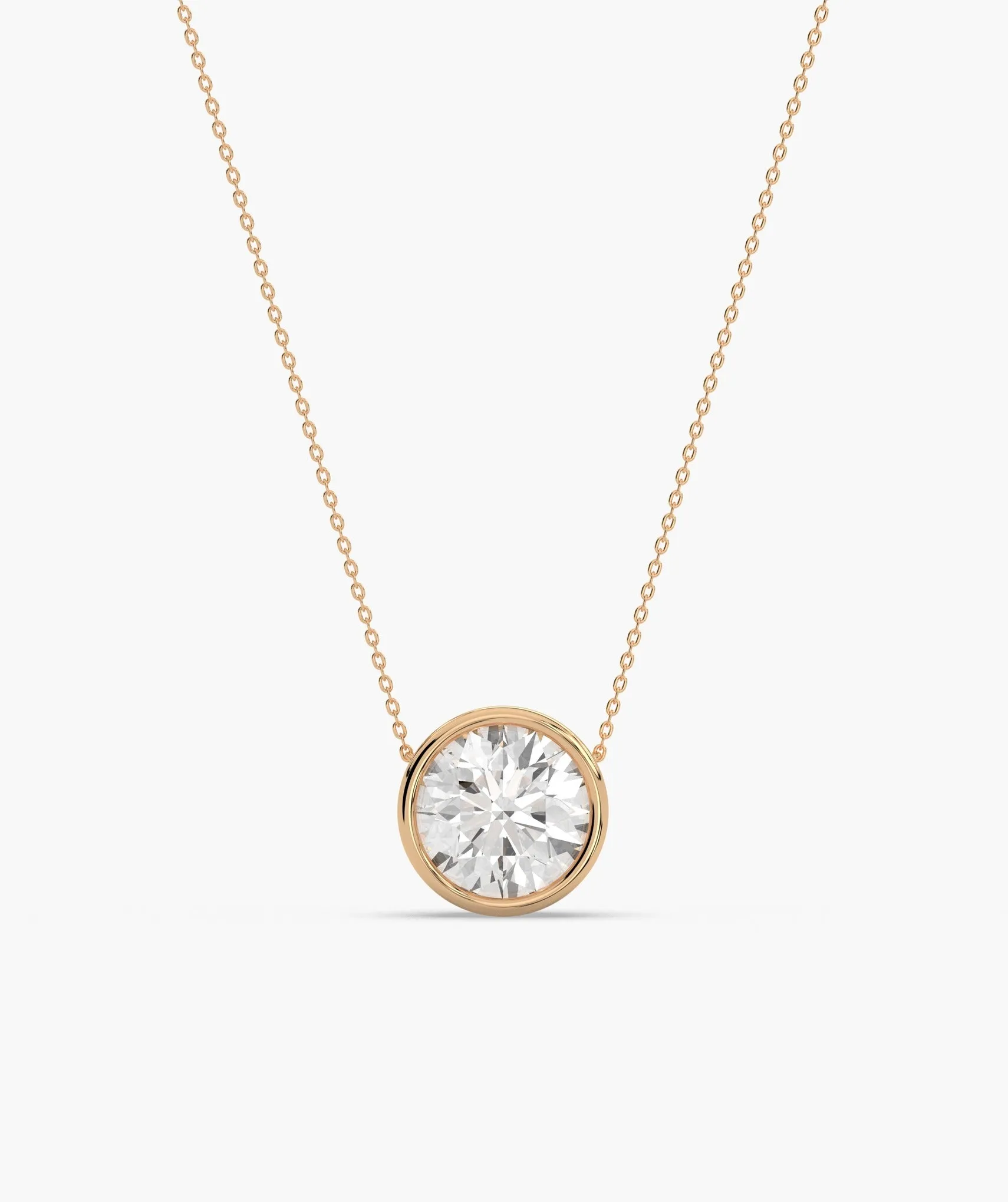 14K Gold Natural Diamond Solitaire Pendant