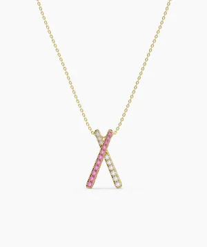 14K Gold "X" Necklace