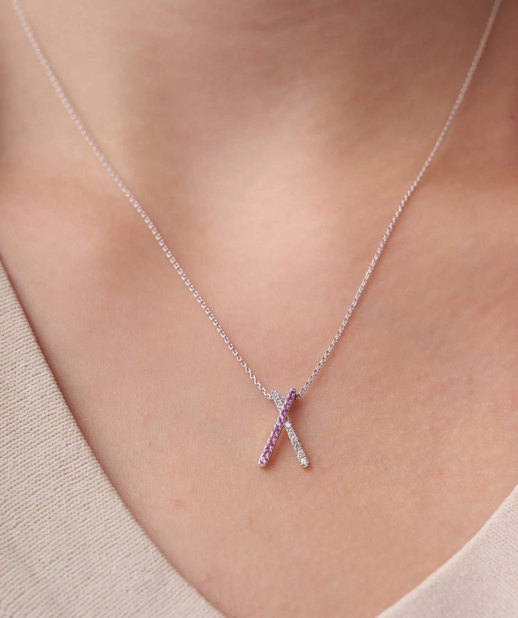 14K Gold "X" Necklace