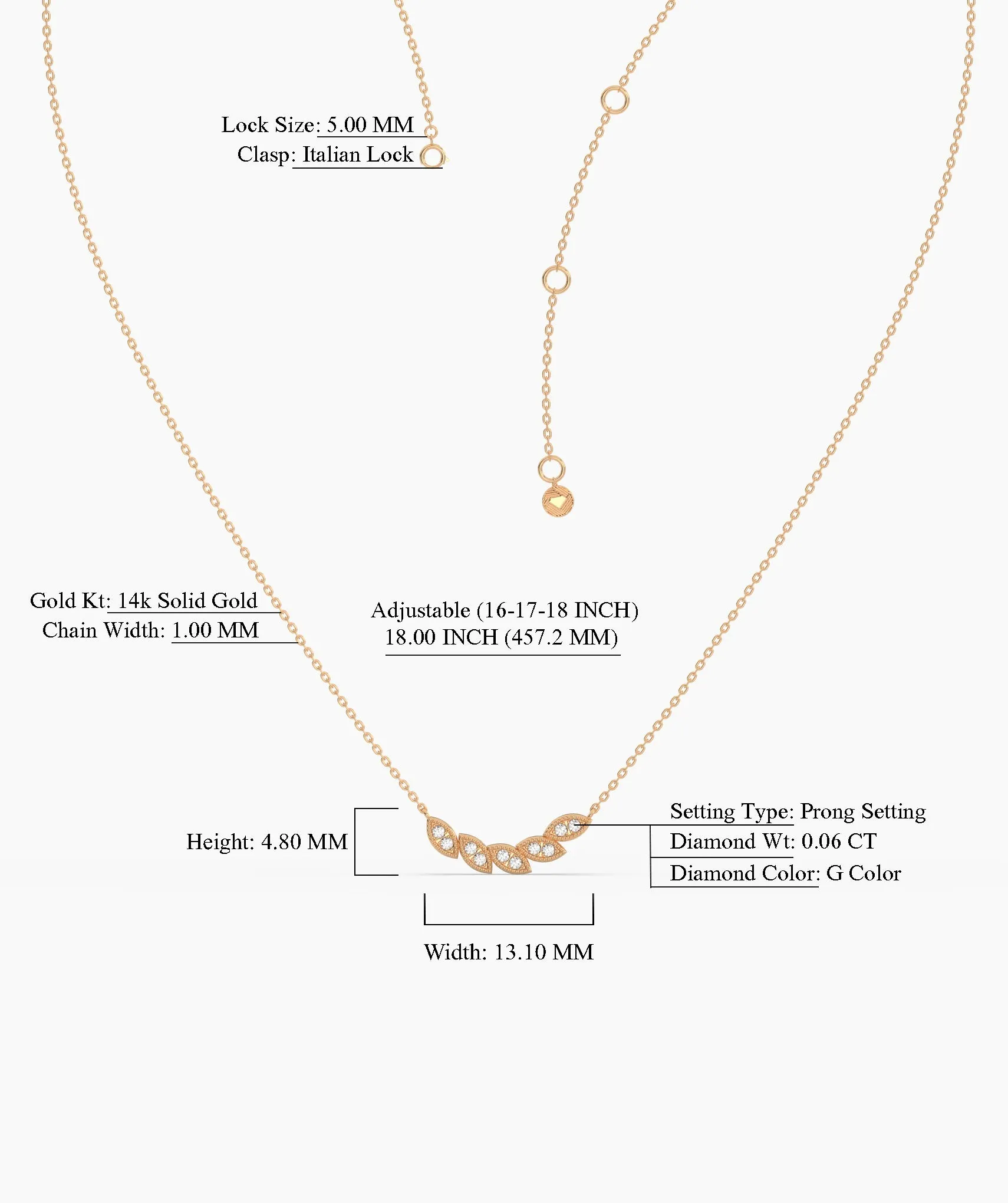 14K Gold Trendy Floral Necklace