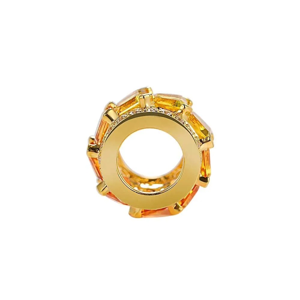14k Gold Wheel Tricolor Sapphire Bracelet