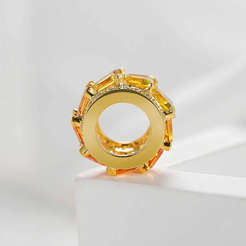 14k Gold Wheel Tricolor Sapphire Bracelet