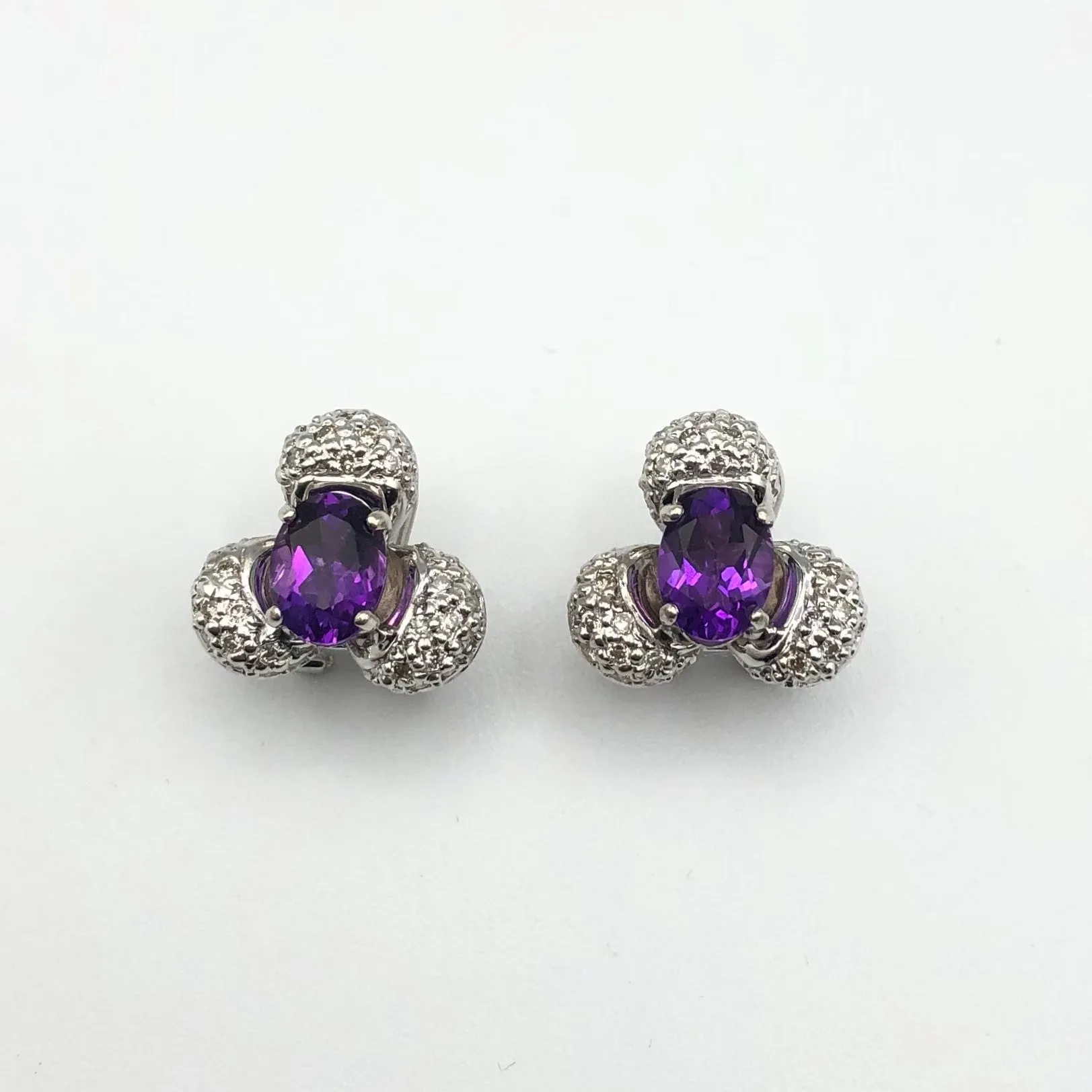 14K Gold with amethyst & diamonds