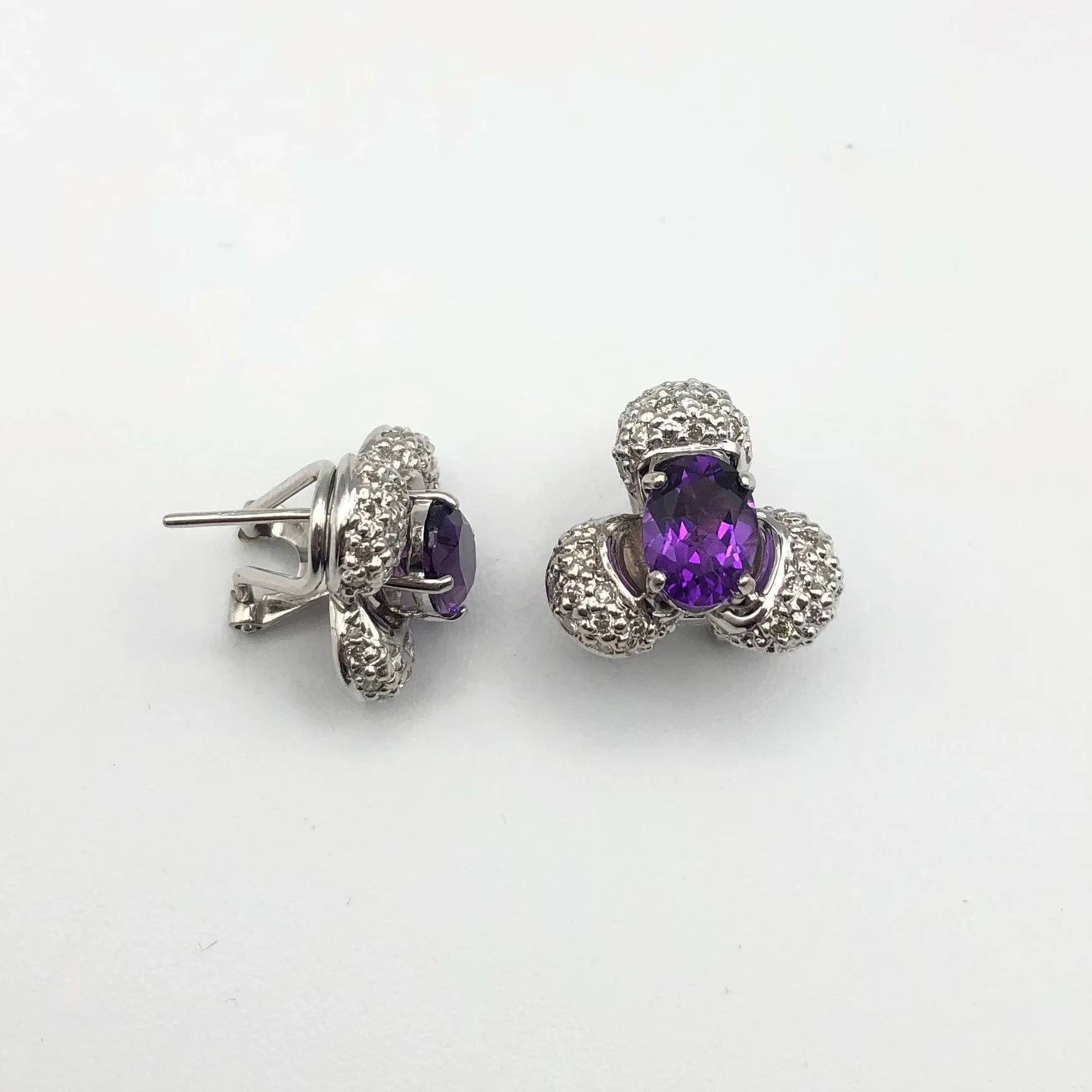 14K Gold with amethyst & diamonds