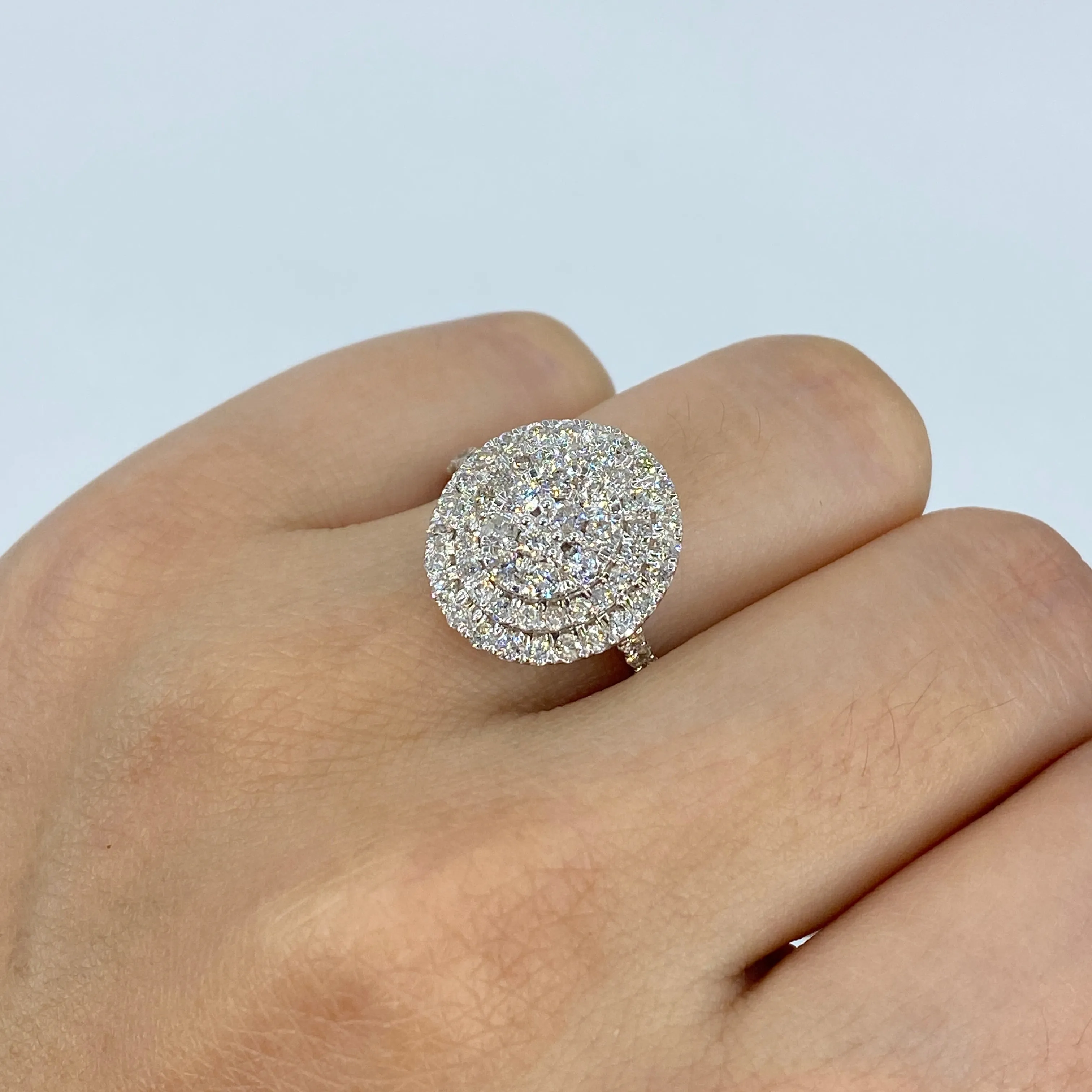 14K Jumbo Cake Circle Diamond Engagement Ring