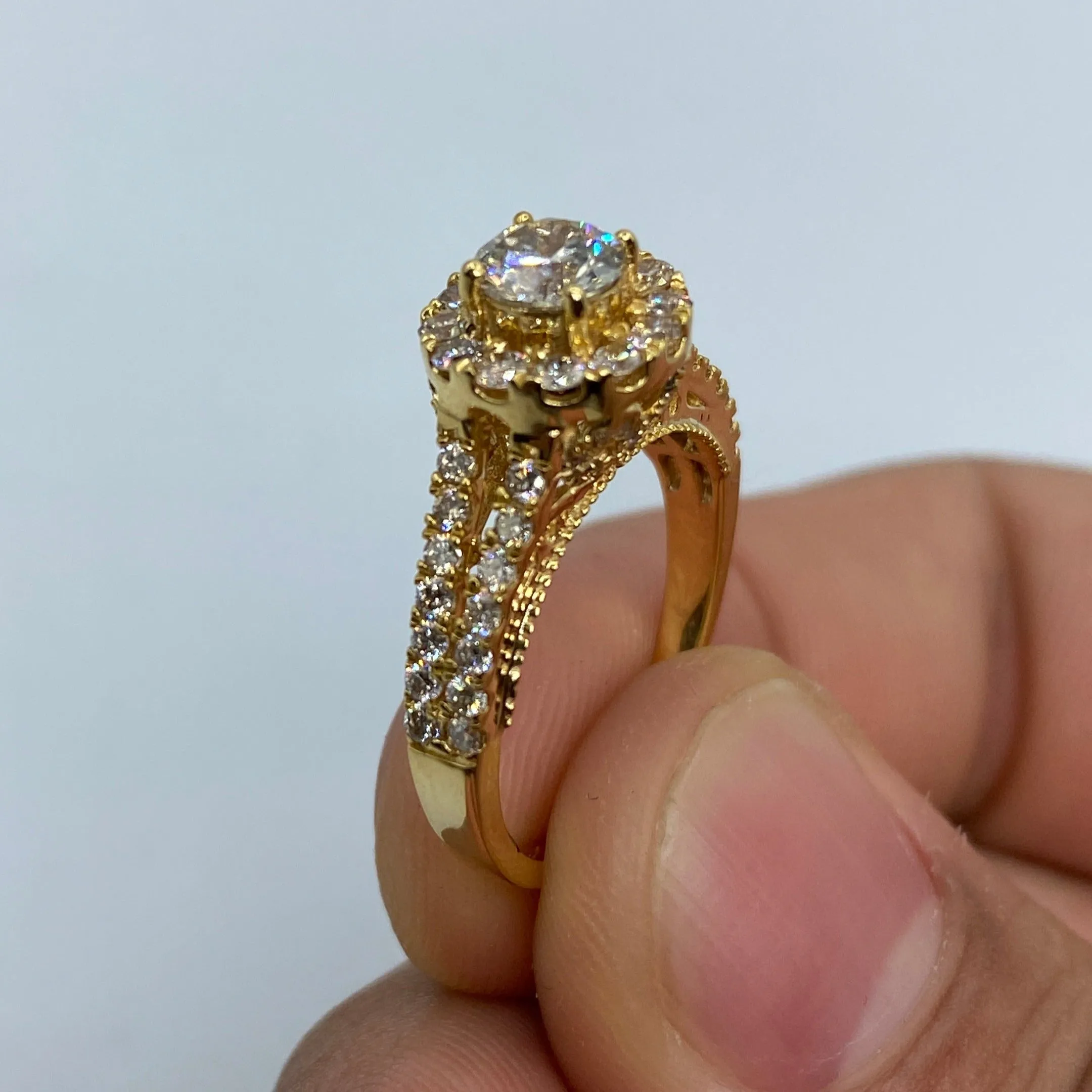 14K Large Stone Diamond Engagement Ring