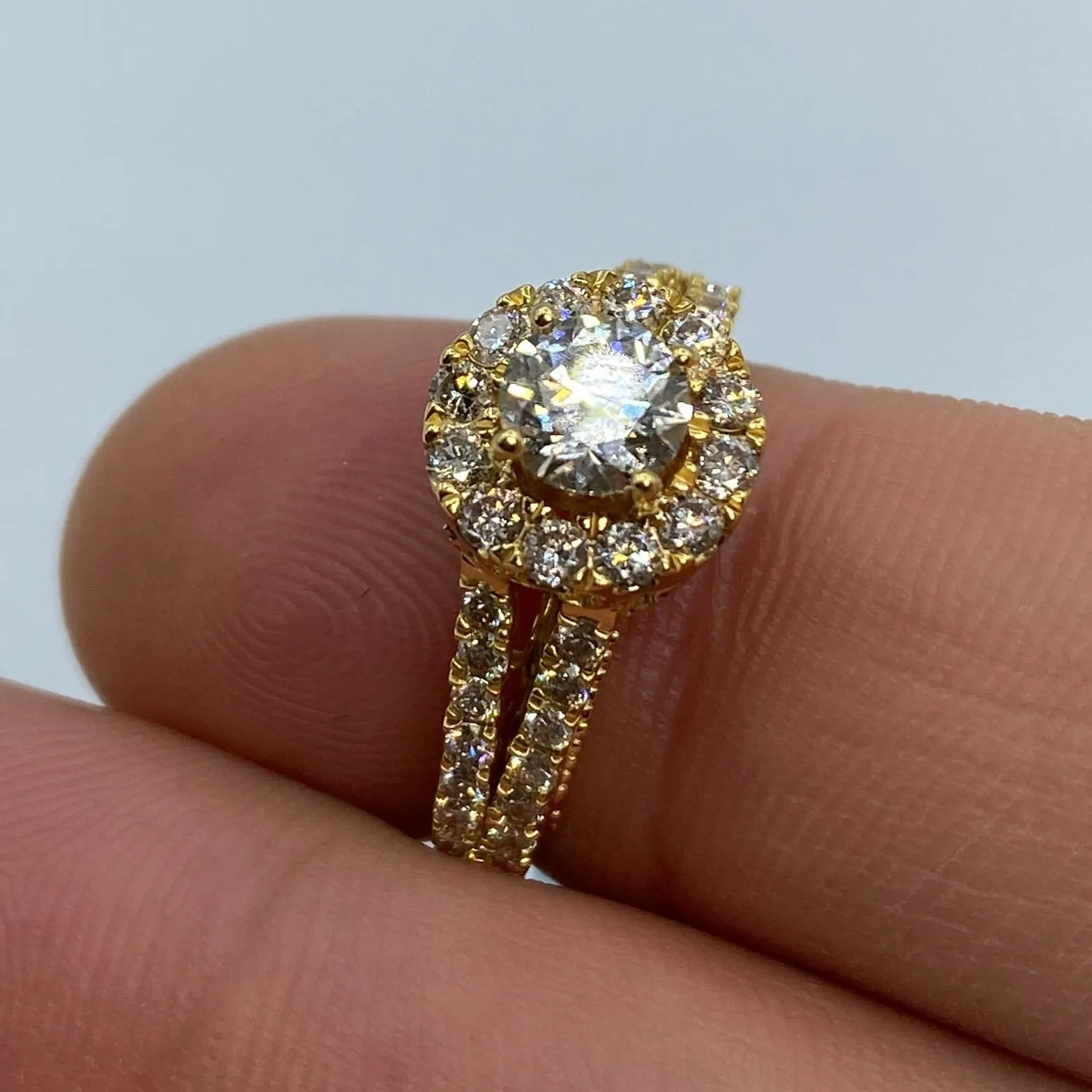 14K Large Stone Diamond Engagement Ring