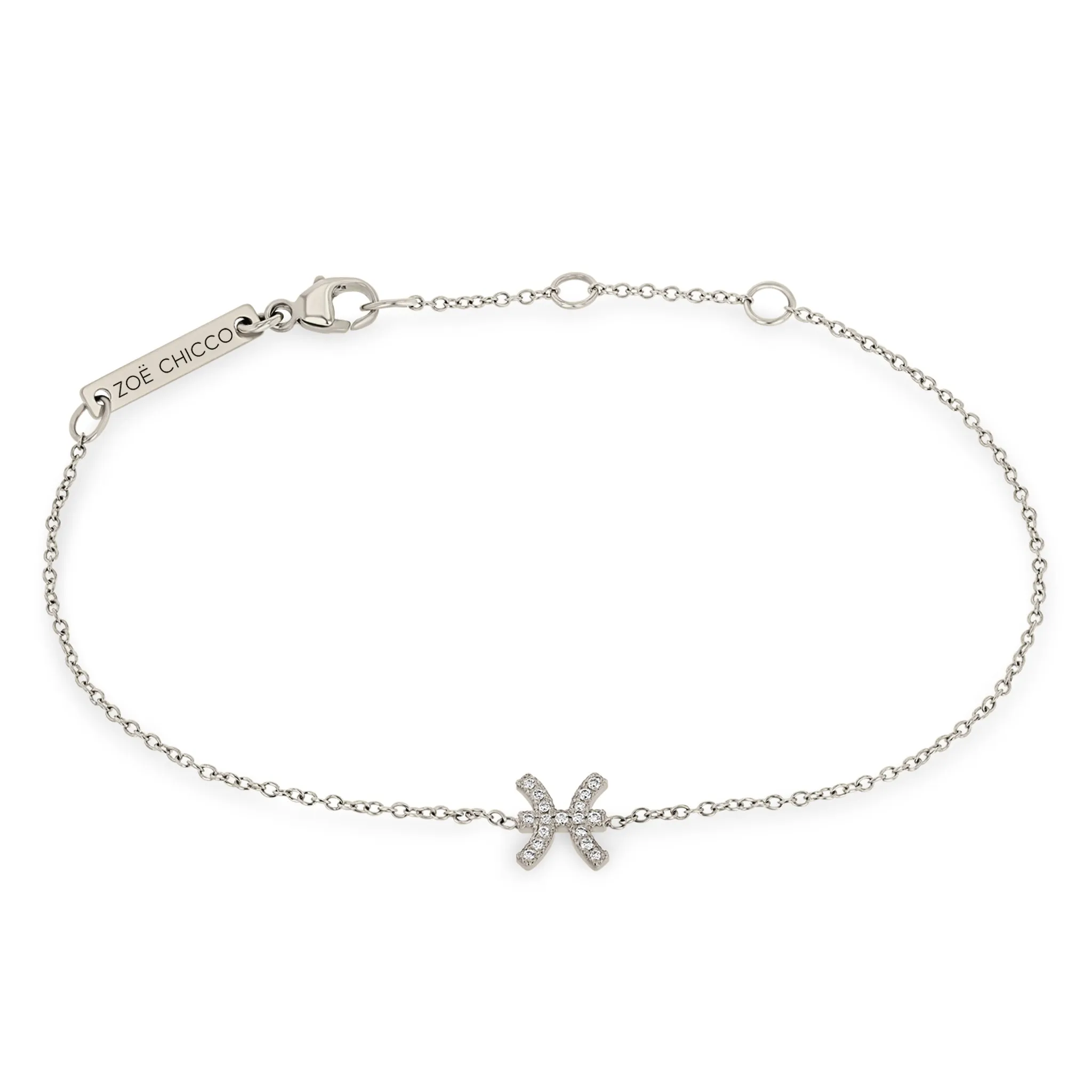 14k Midi Bitty Pavé Diamond Zodiac Bracelet