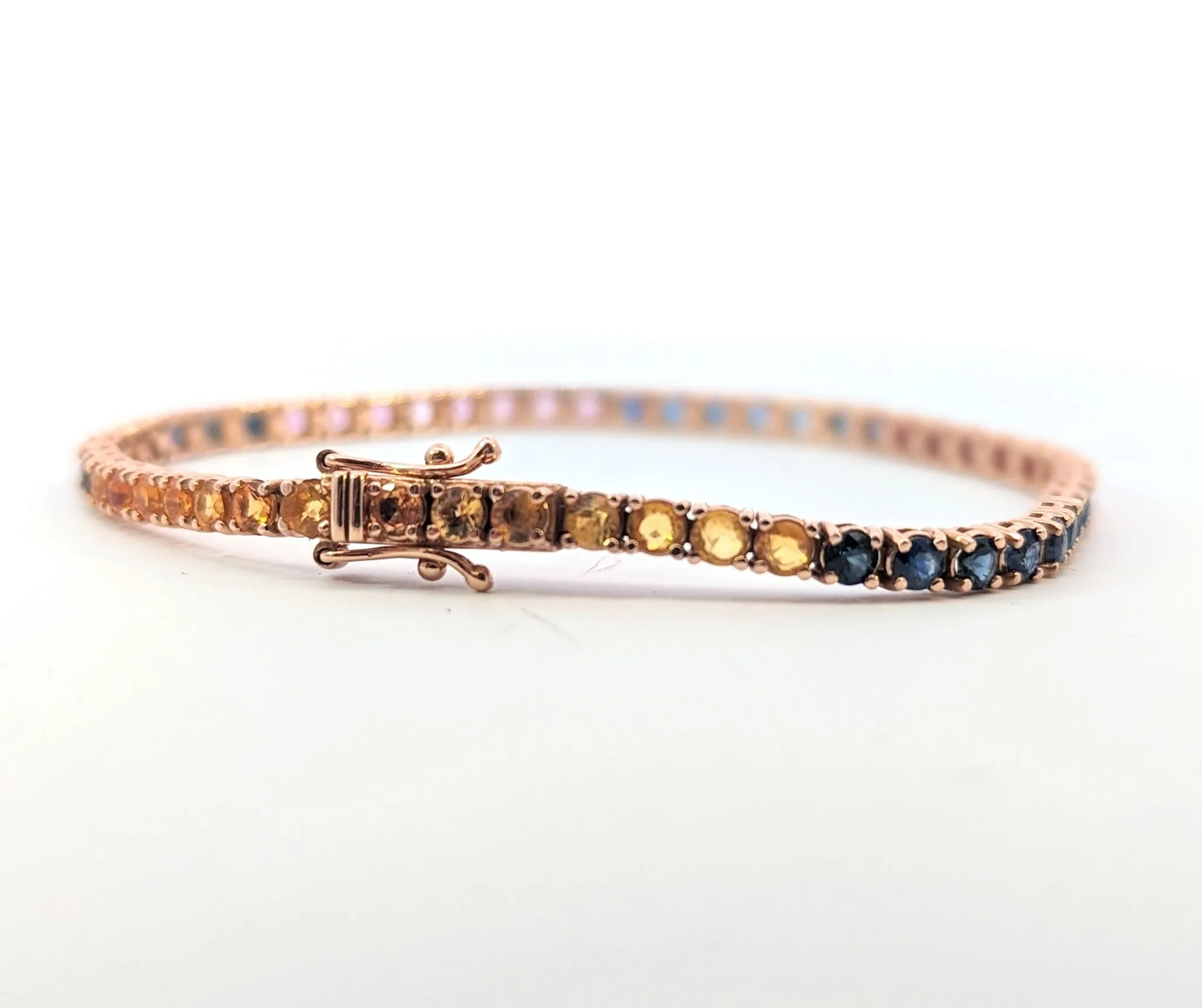 14K Multi Sapphire Tennis Bracelet