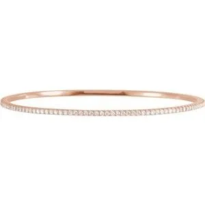 14K Rose 2 CTW Lab-Grown Diamond Stackable Bangle 8" Bracelet