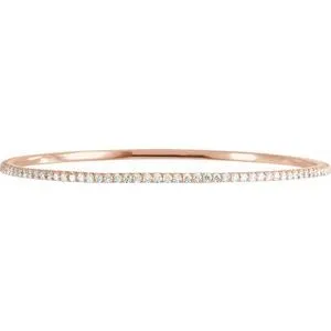 14K Rose 3 CTW Diamond Stackable Bangle 8" Bracelet