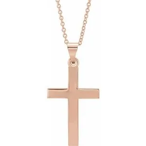 14K Rose Cross 18" Necklace