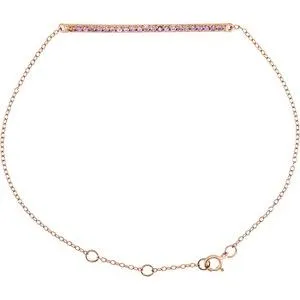 14K Rose Pink Sapphire 8" Bracelet