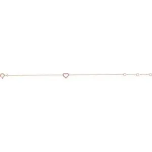 14K Rose Pink Sapphire Heart 5-7" Bracelet